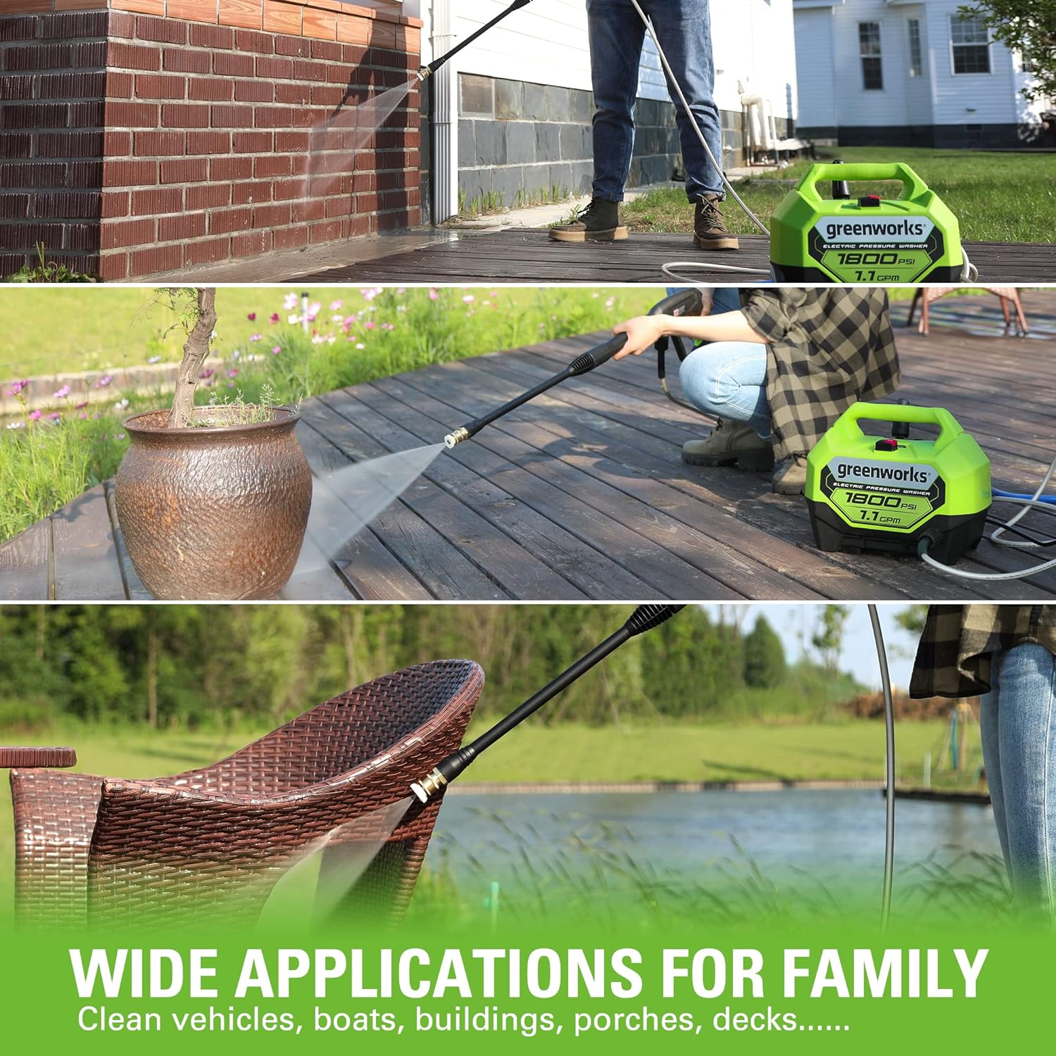 1800 PSI 1.1 GPM Cold Water Electric Pressure Washer - Image 6
