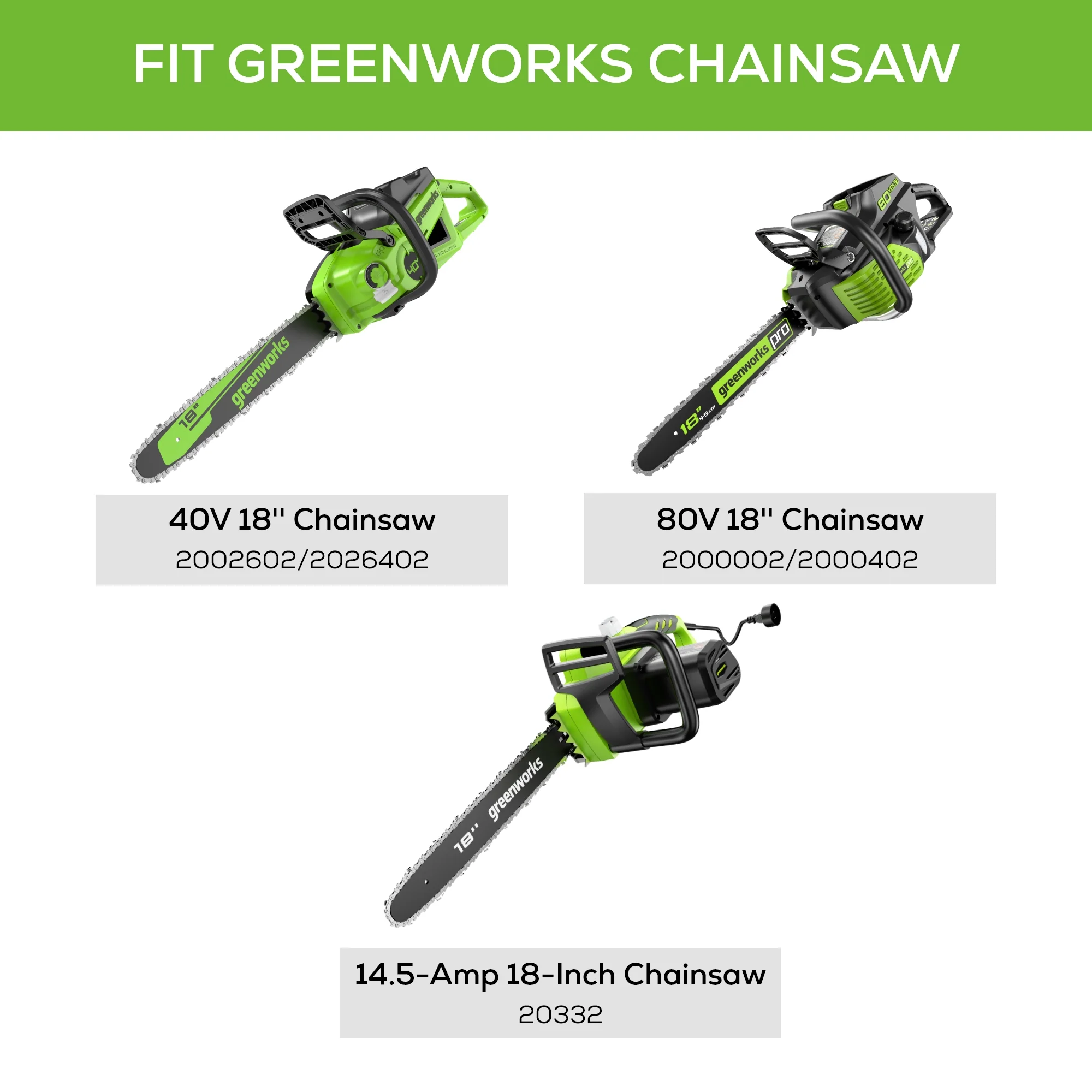 18" Replacement Chainsaw Bar & Chain Combo w/ 3/8" Pitch, .050" Chain Gauge & 62 DL - Image 4