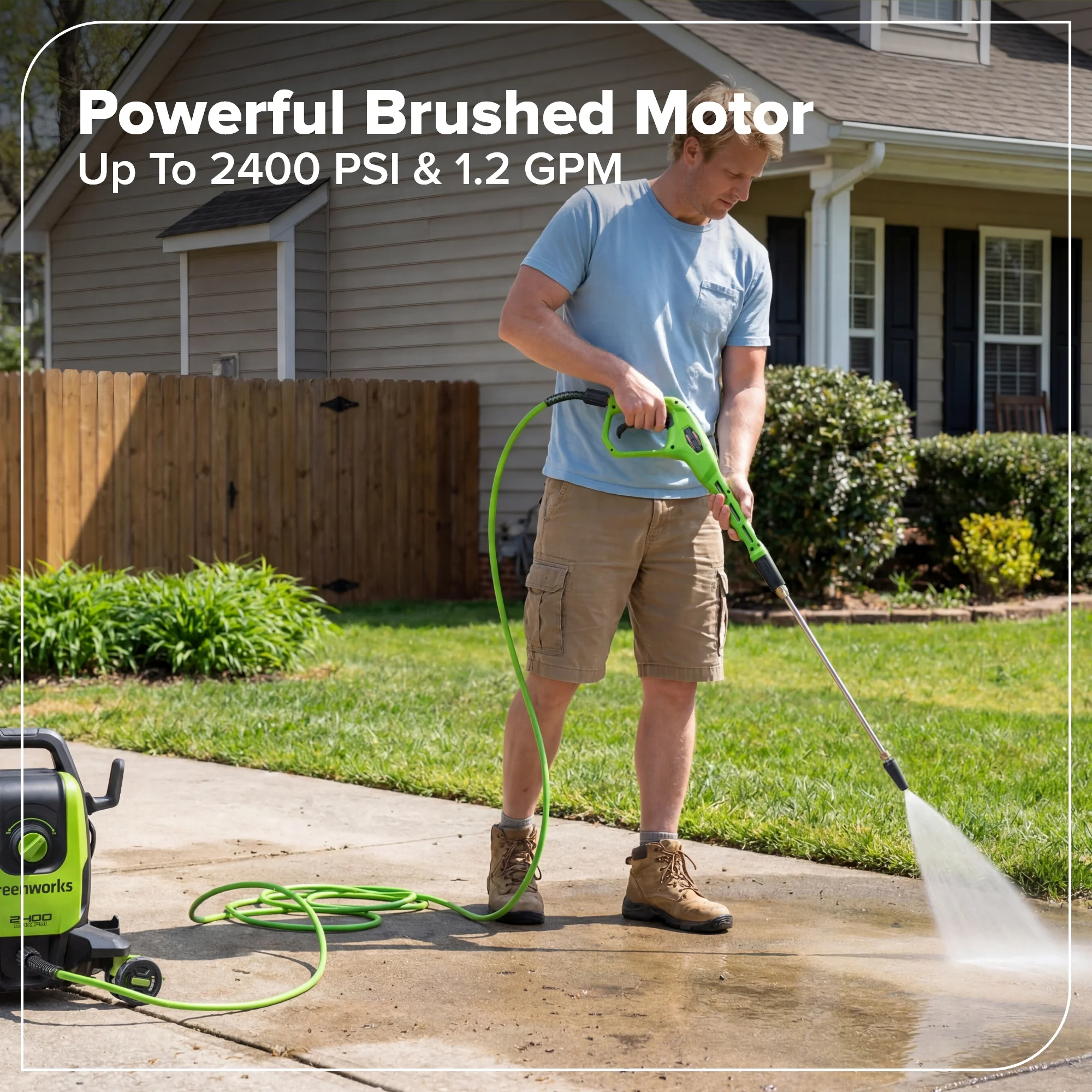 2400-PSI Brushless 1.2 GPM Four-Weel Electric Pressure Washer - Image 4