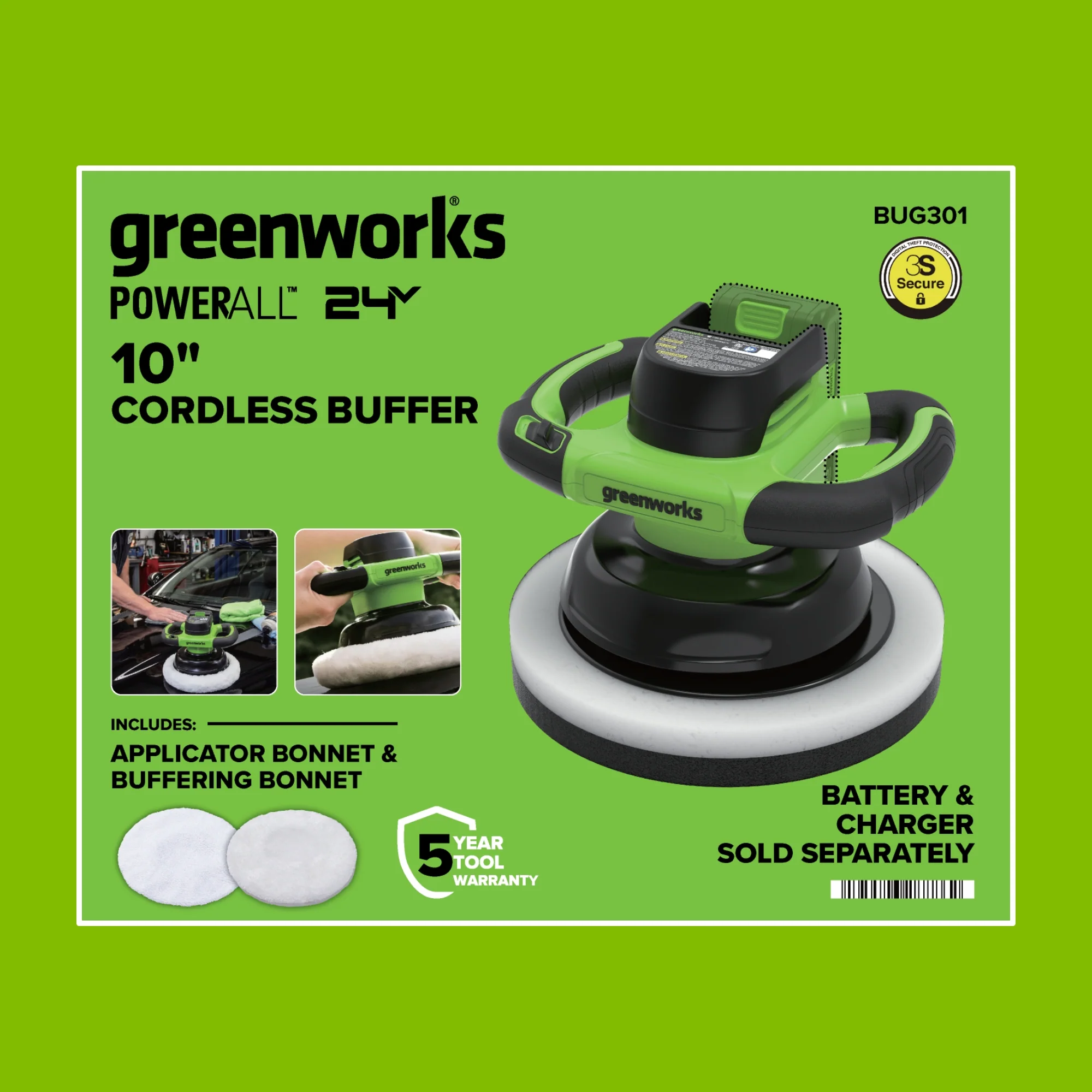 24V 10" Cordless Battery Buffer and Polisher (Tool Only) - Image 13