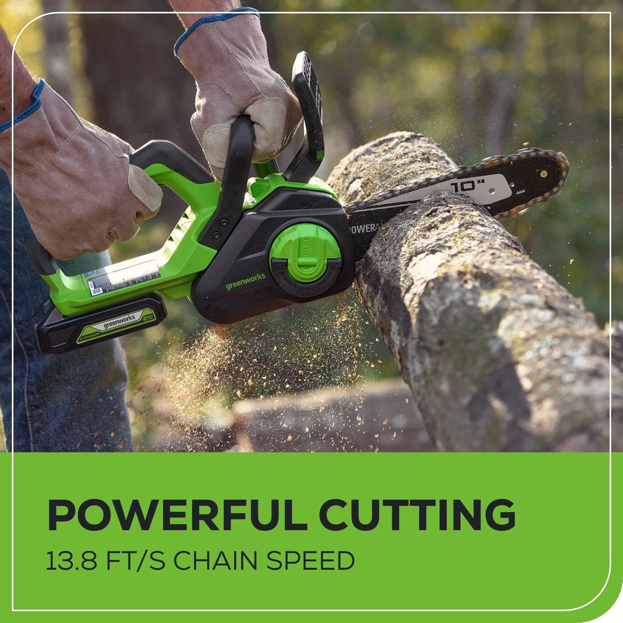 24V 10" Cordless Battery Chainsaw: 2.0 Ah USB Battery and Charger - Image 5