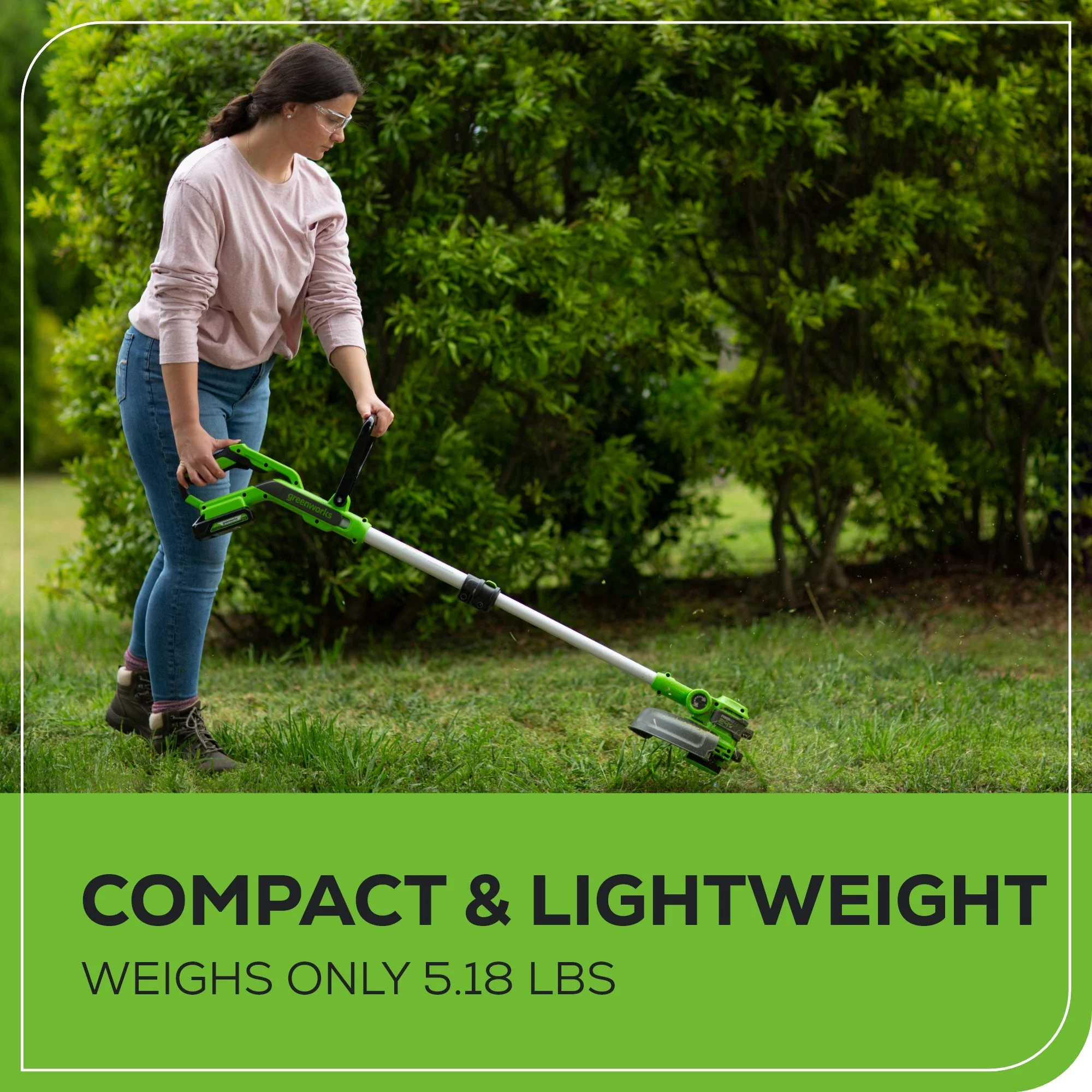 24V 12" Cordless Battery String Trimmer and Edger: 2.0 Ah USB Battery and Charger - Image 7