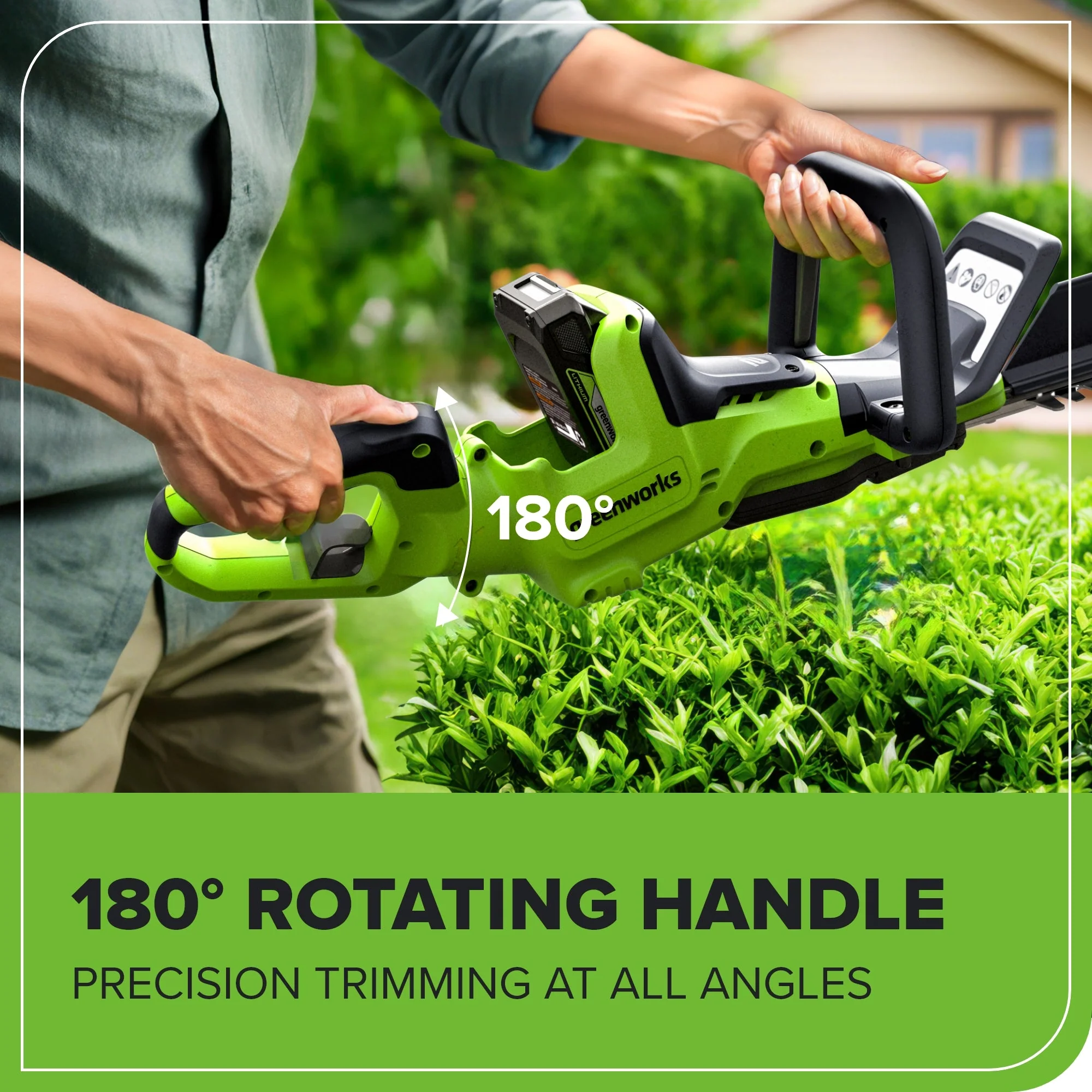 24V 24" Cordless Battery Hedge Trimmer: 2.0 Ah Battery and 2A Charger - Image 4