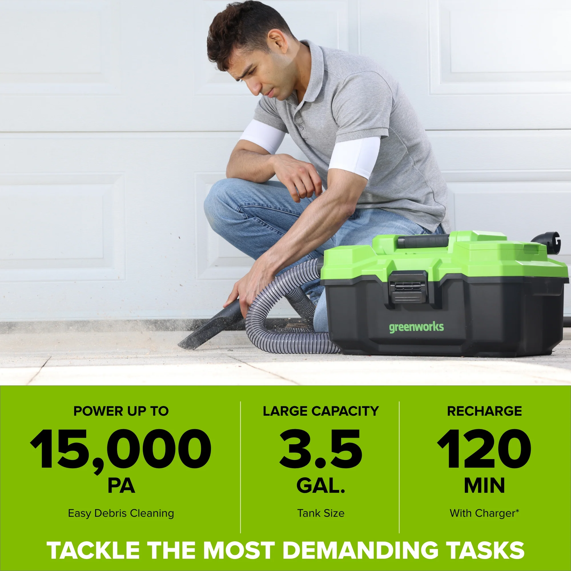 24V 3.5-Gal AC/DC Wet/Dry Vacuum: 4.0 Ah USB-C Battery and 30W Charger - Image 6