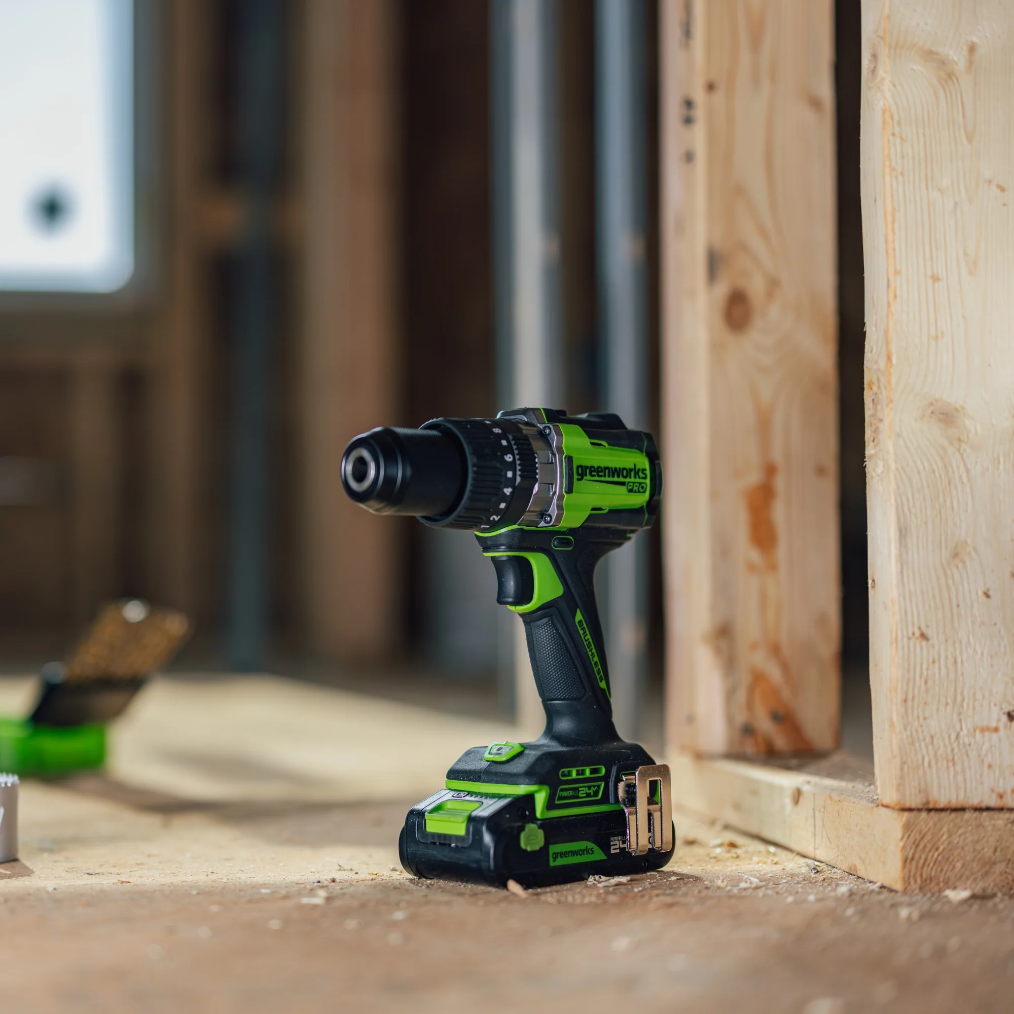 24V PowerAll Pro 850 in-lb 1/2" Hammer Drill, with 2.0 Ah USB-C Battery, 30W Charger, Belt Clip, and Auxiliary Handle - Image 3