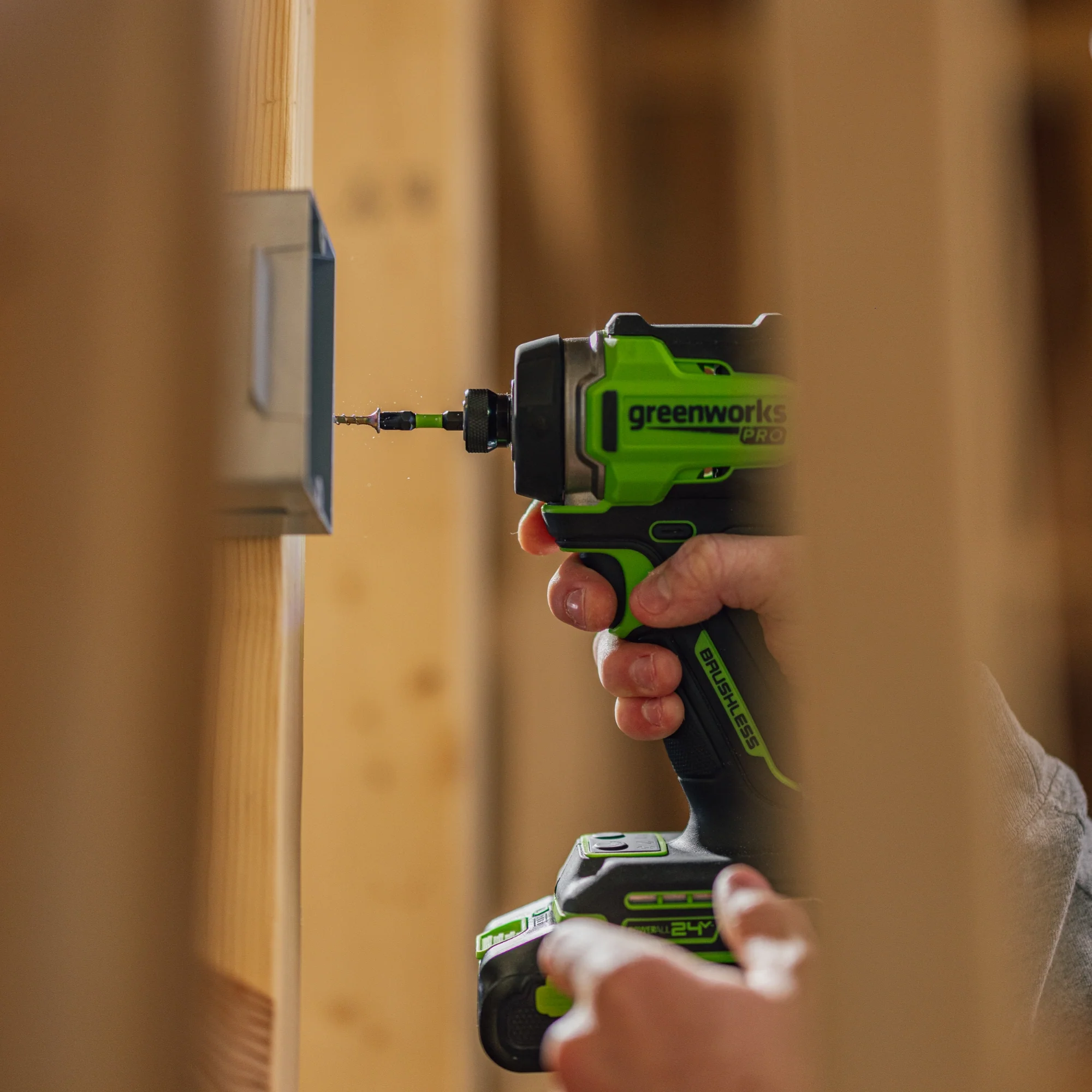 24V PowerAll Pro 2,200 In-Lb Impact Driver, with 2.0 Ah USB-C Battery, 65W USB-C Charger Block, 3' 100W USB-C Cable, Belt Clip - Image 3
