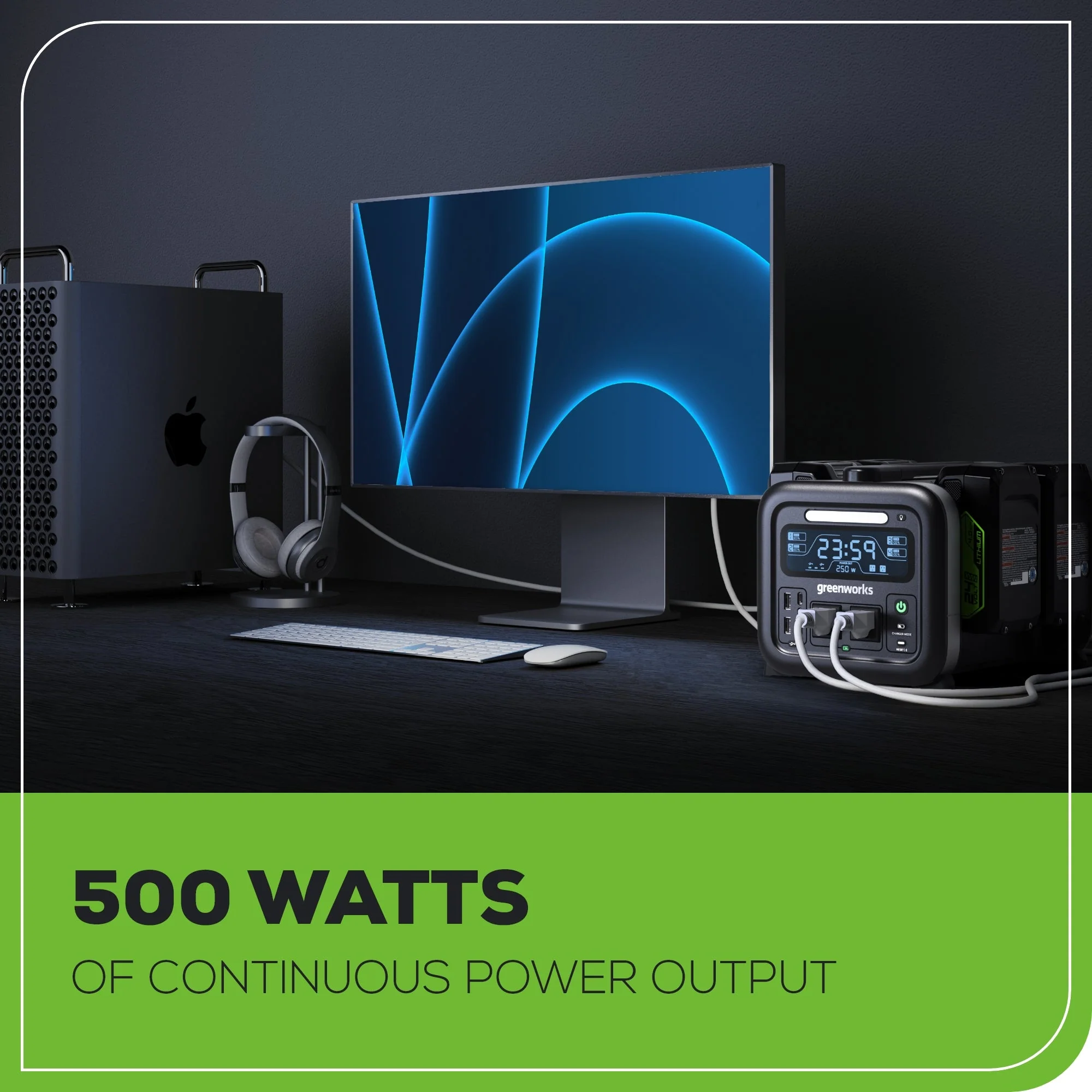 24V 500W Portable Power Station, (4)4.0 Ah Battery and Charger - Image 4