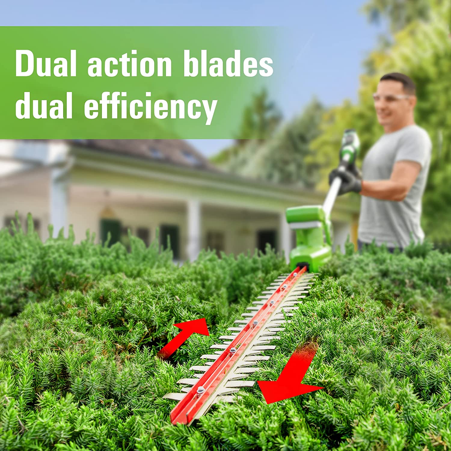 24V 8" Cordless Battery Polesaw and Pole Hedge Trimmer Combo Kit, 2Ah USB Battery and Charger - Image 8