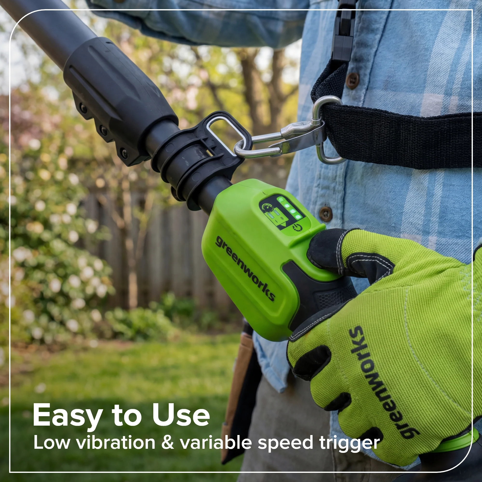 24V 8" Cordless Battery Telescope Pole Saw+Bag (Tool Only) - Image 9