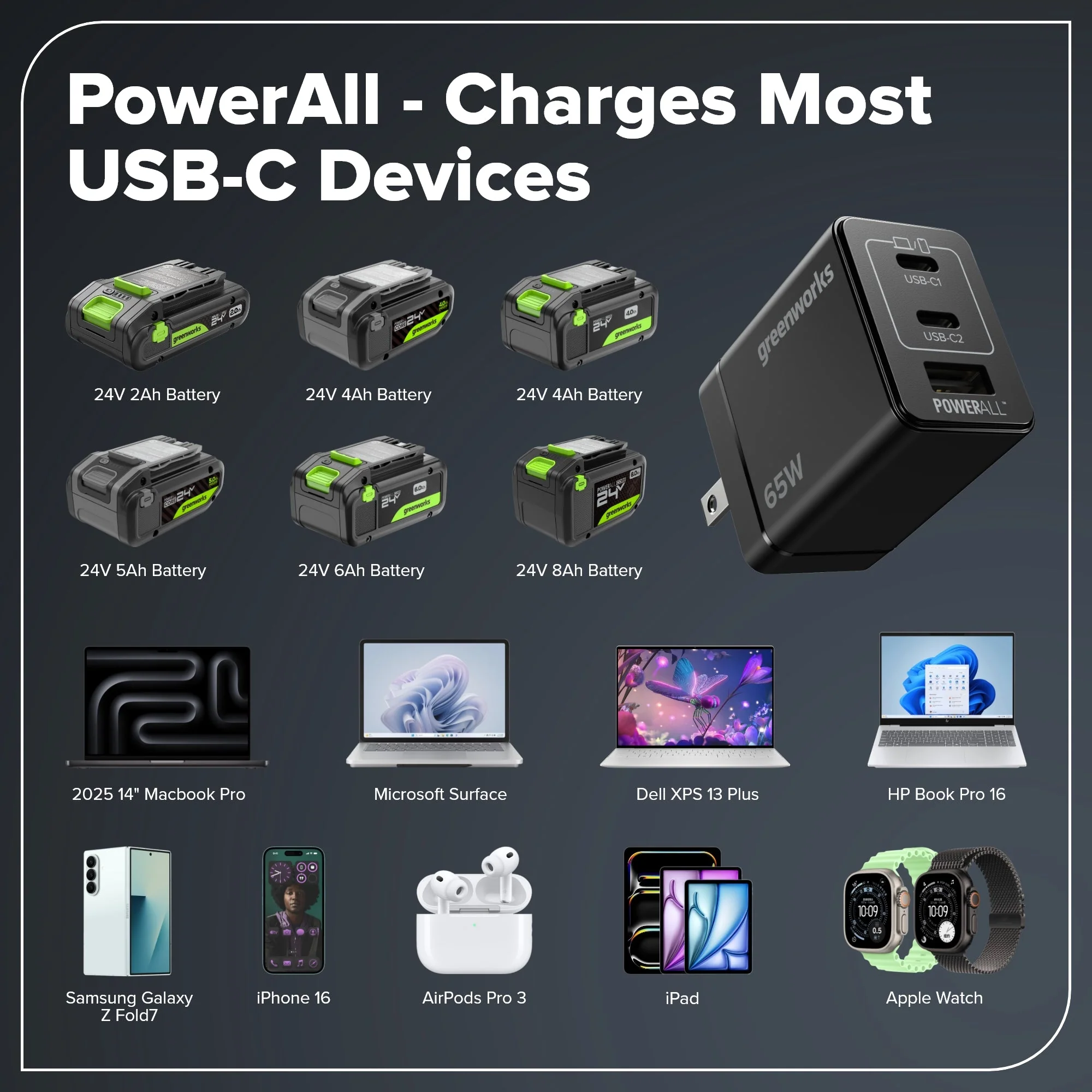 24V Brushless 1/2" 400 in/lbs Drill / Driver and 6.5" Circular Saw Combo Kit w/ (2) 2.0Ah USB-C Batteries and 65W USB-C Fast Charger - Image 17