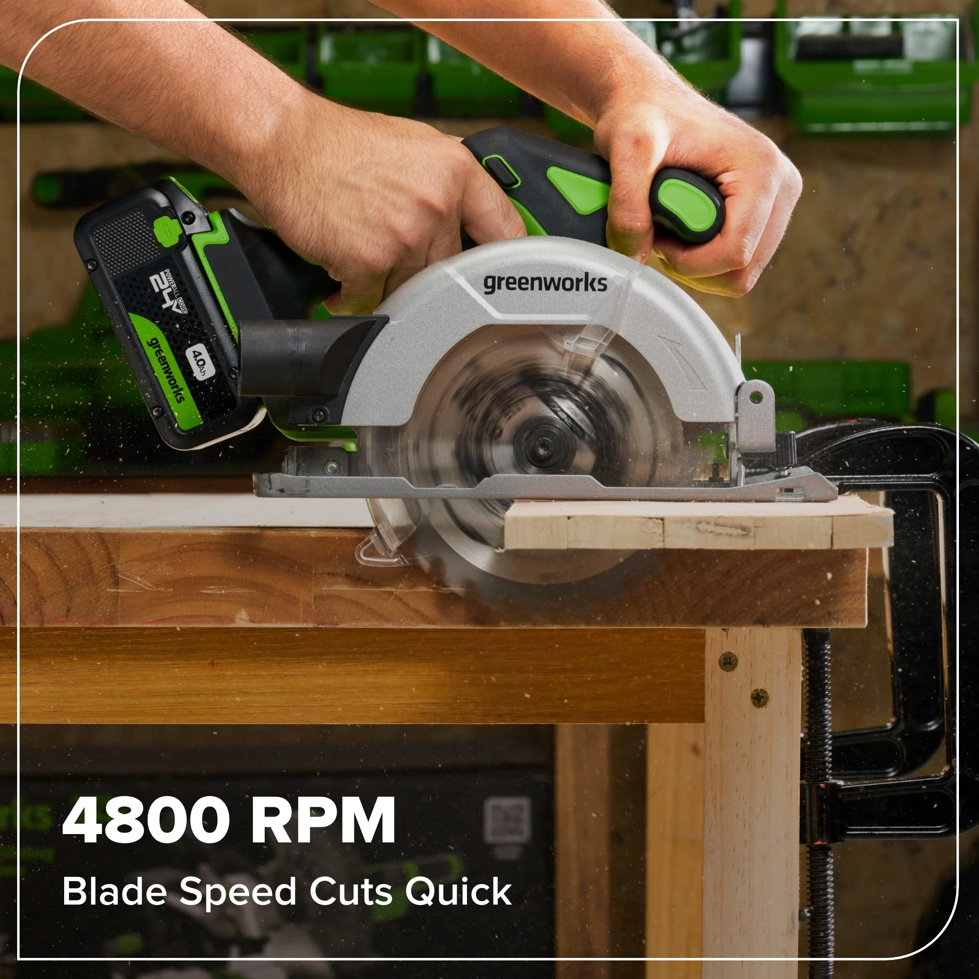 24V Brushless 1/2" 400 in/lbs Drill / Driver and 6.5" Circular Saw Combo Kit w/ (2) 2.0Ah USB-C Batteries and 65W USB-C Fast Charger - Image 9