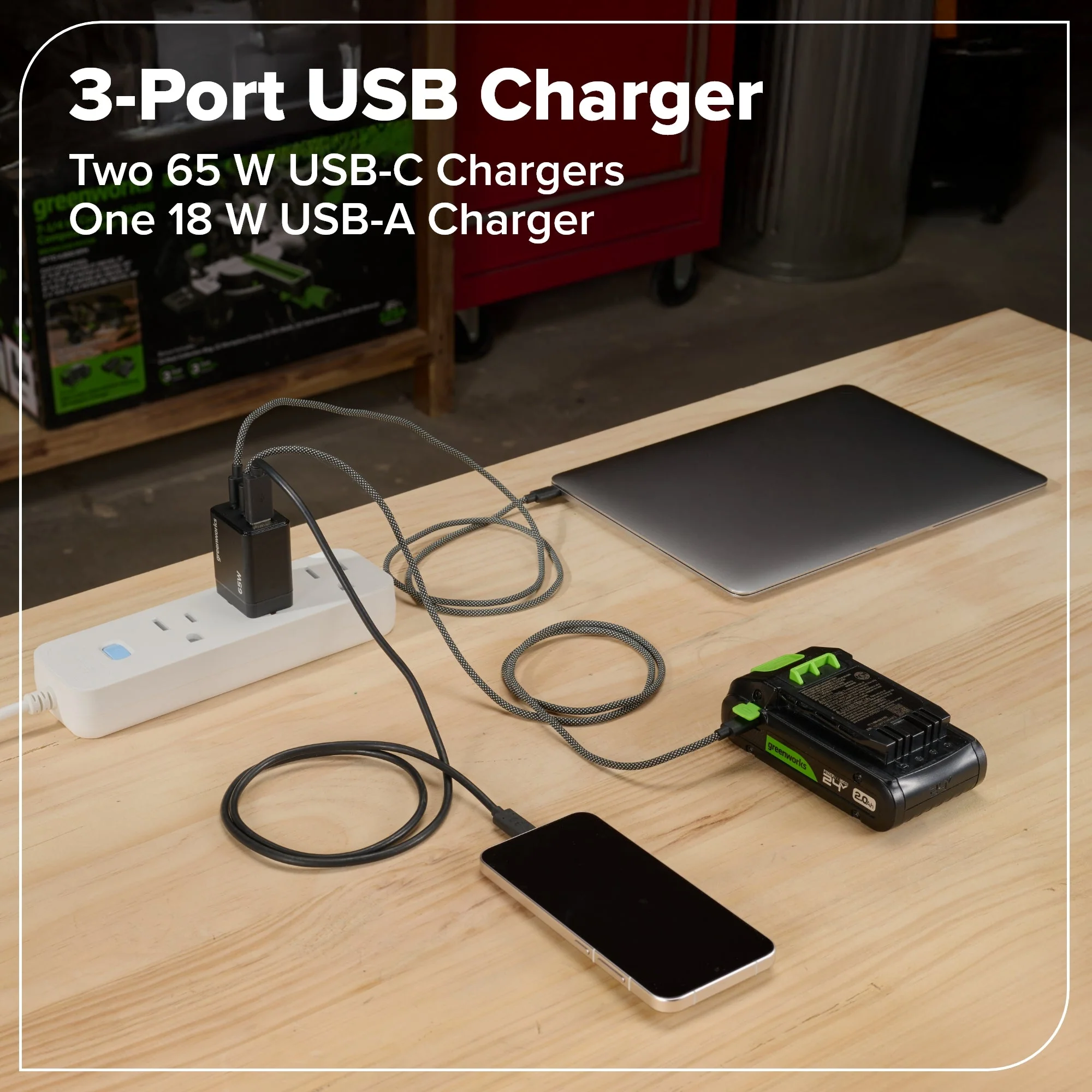 24V Brushless Power Tool 10PC Combo Kit: (2) 4.0 Ah and (1) 2.0 Ah USB-C Batteries and Charger - Image 39