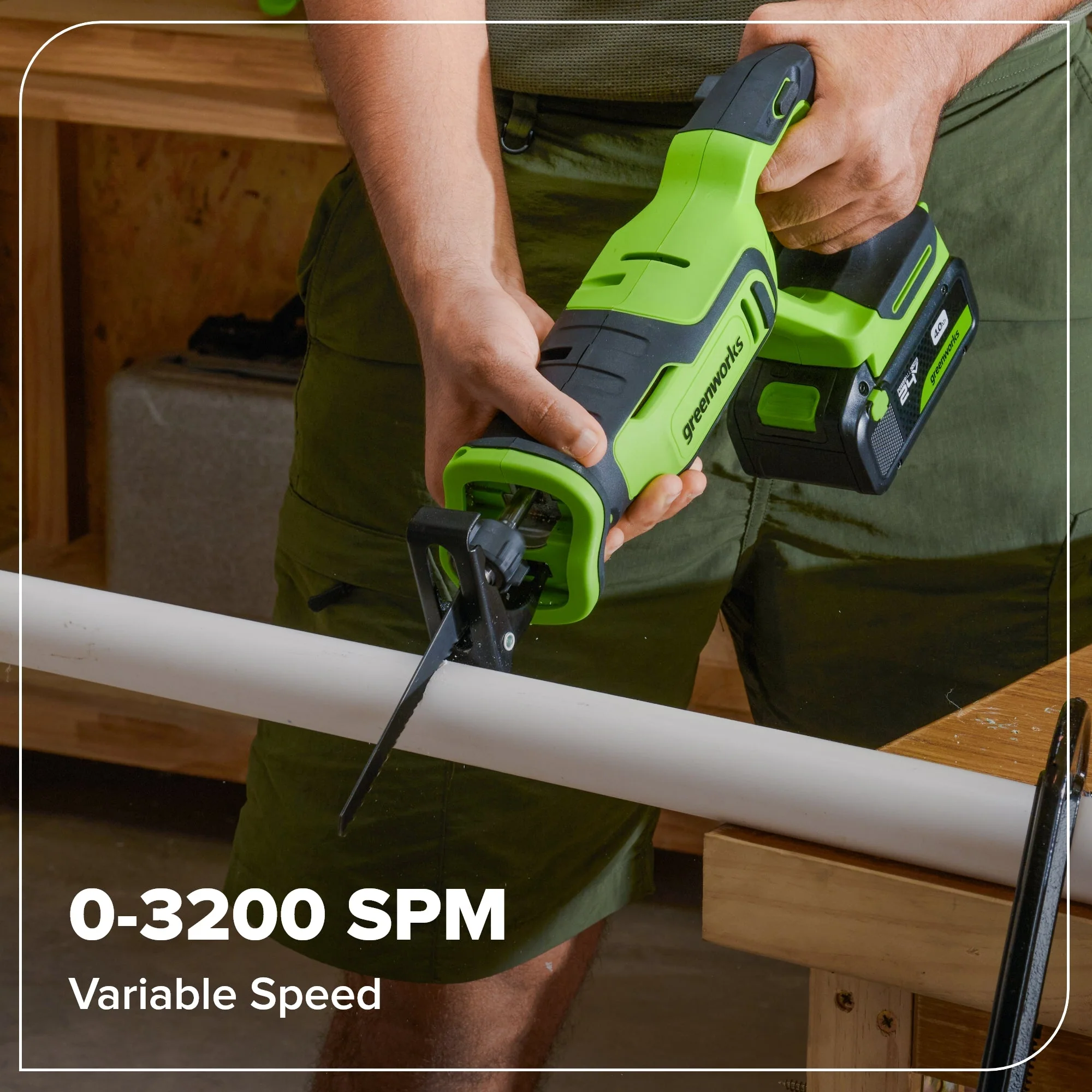 24V Brushless Power Tool 6PC Combo Kit w/ (1) 4.0Ah & (1) 2.0Ah USB-C Batteries and Charger - Image 26