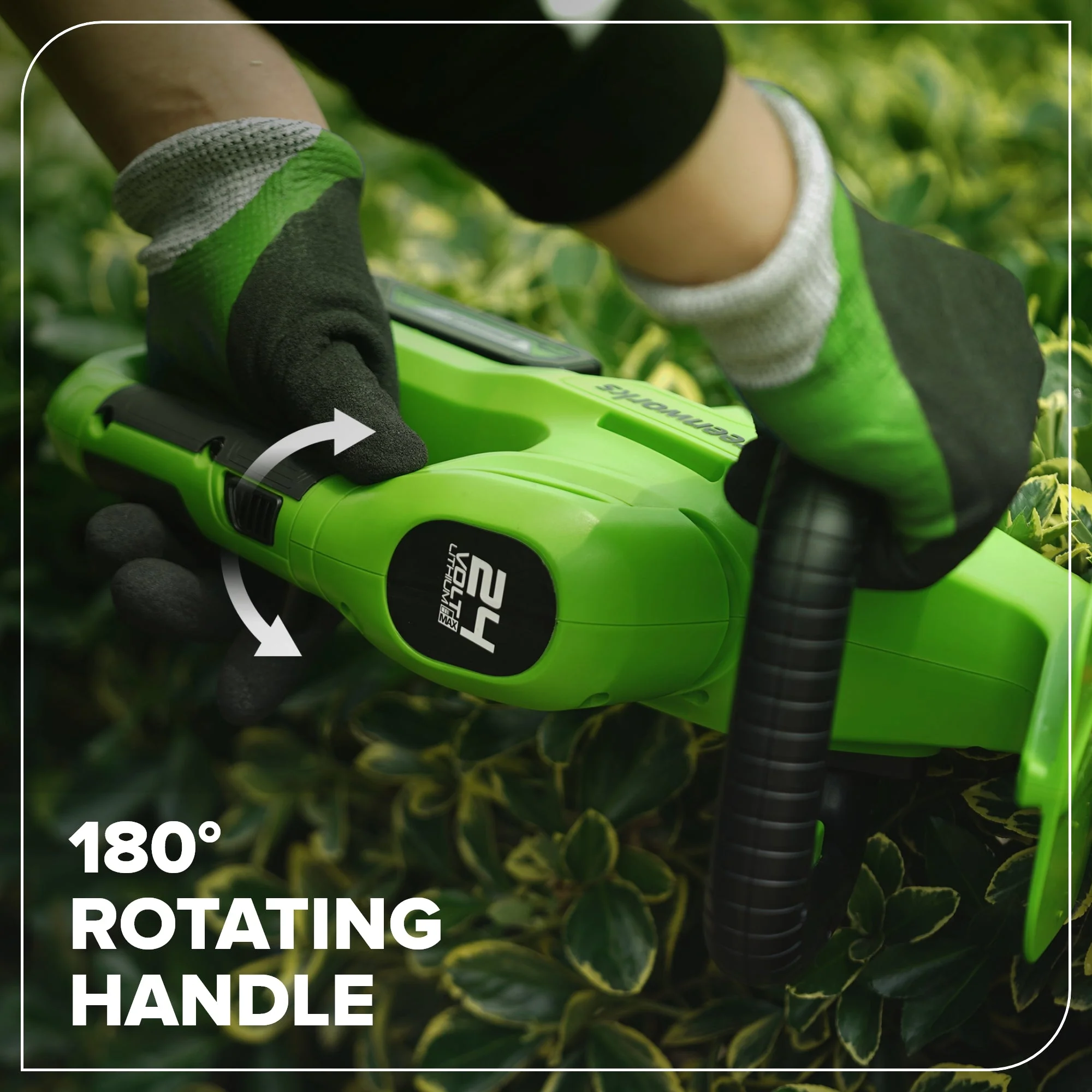 24V 22" Cordless Battery Hedge Trimmer 2800 SPM: 4.0 Ah USB Battery and Charger - Image 5