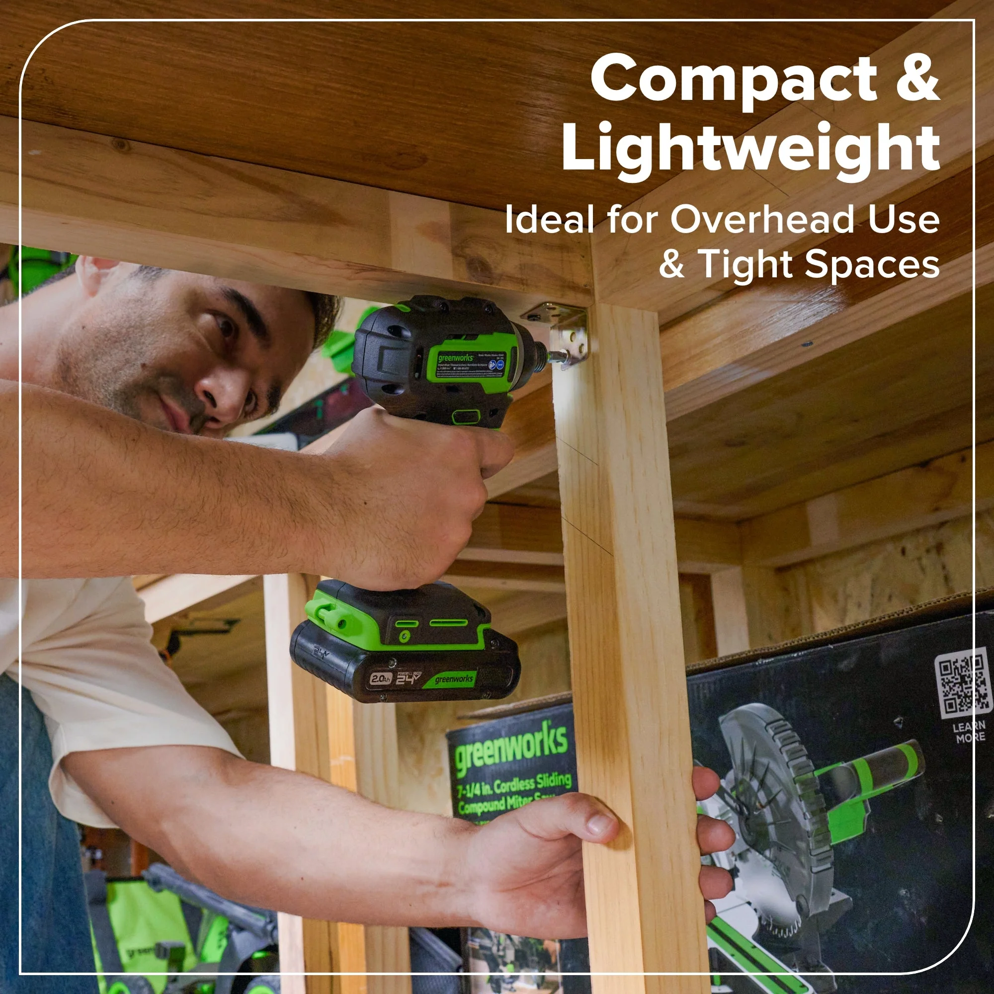 24V Cordless Battery 400 in-lbs Drill / Driver and 1950 in-lbs Impact Driver, Two(2) 2.0 Ah USB-C Batteries and 65W USB-C Fast Charger - Image 12