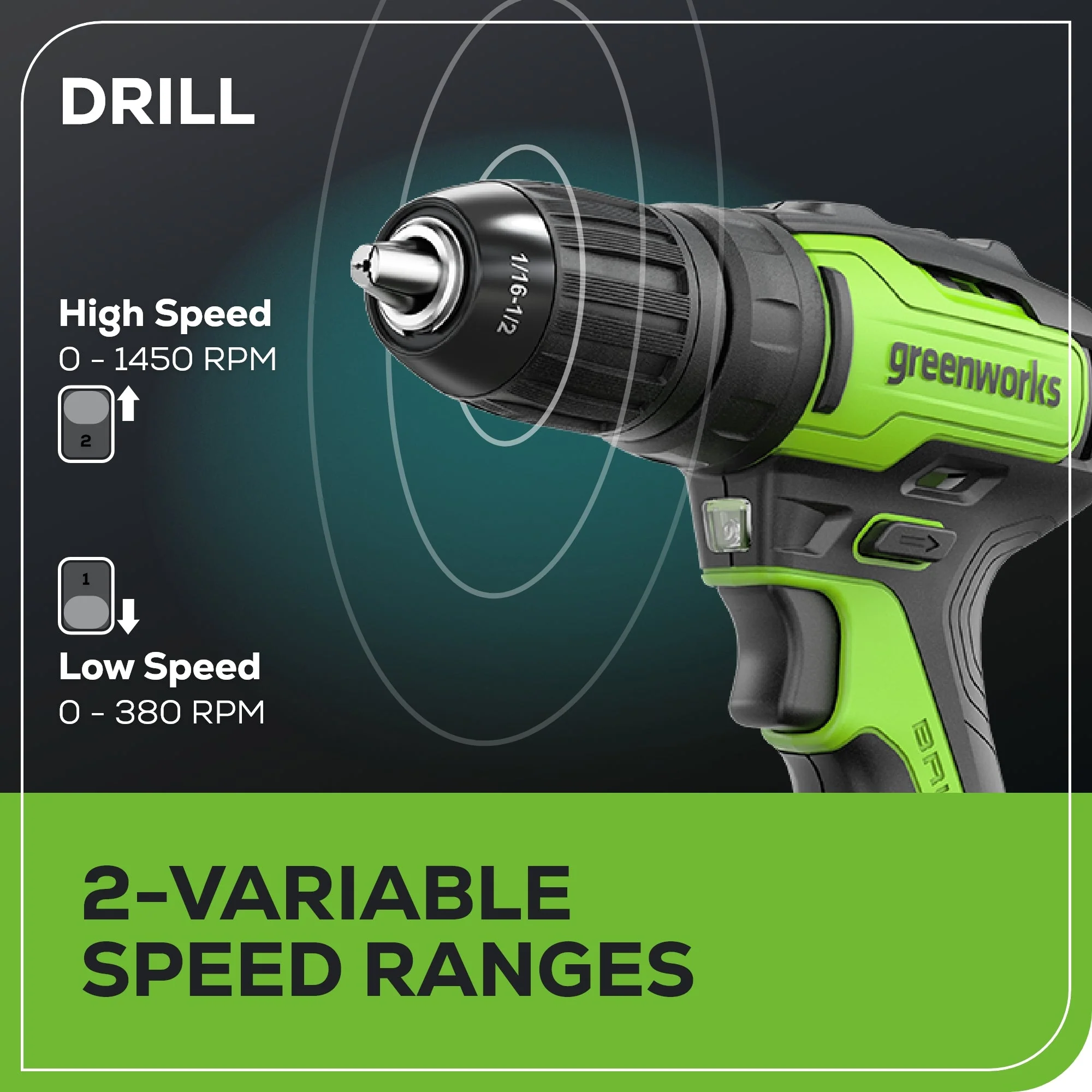 24V Cordless Battery Drill / Driver and Impact Driver Kit: (2) 2.0 Ah Batteries and Charger - Image 6