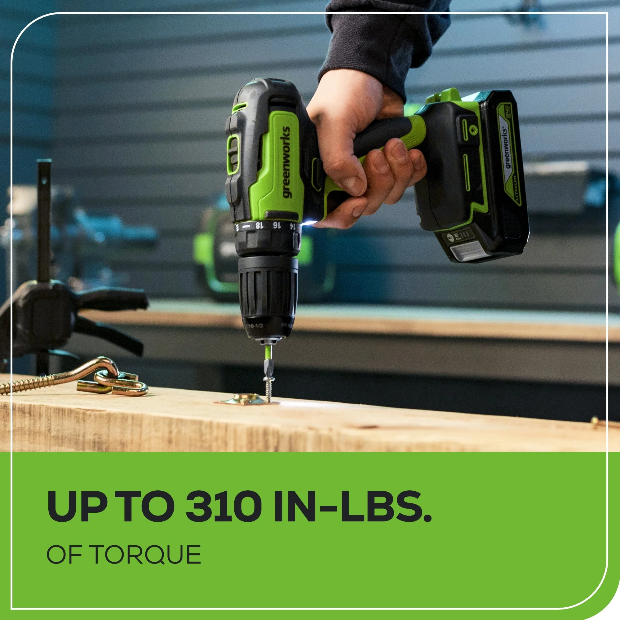 24V Cordless Battery Drill / Driver and Impact Driver Kit: (2) 2.0 Ah Batteries and Charger - Image 8