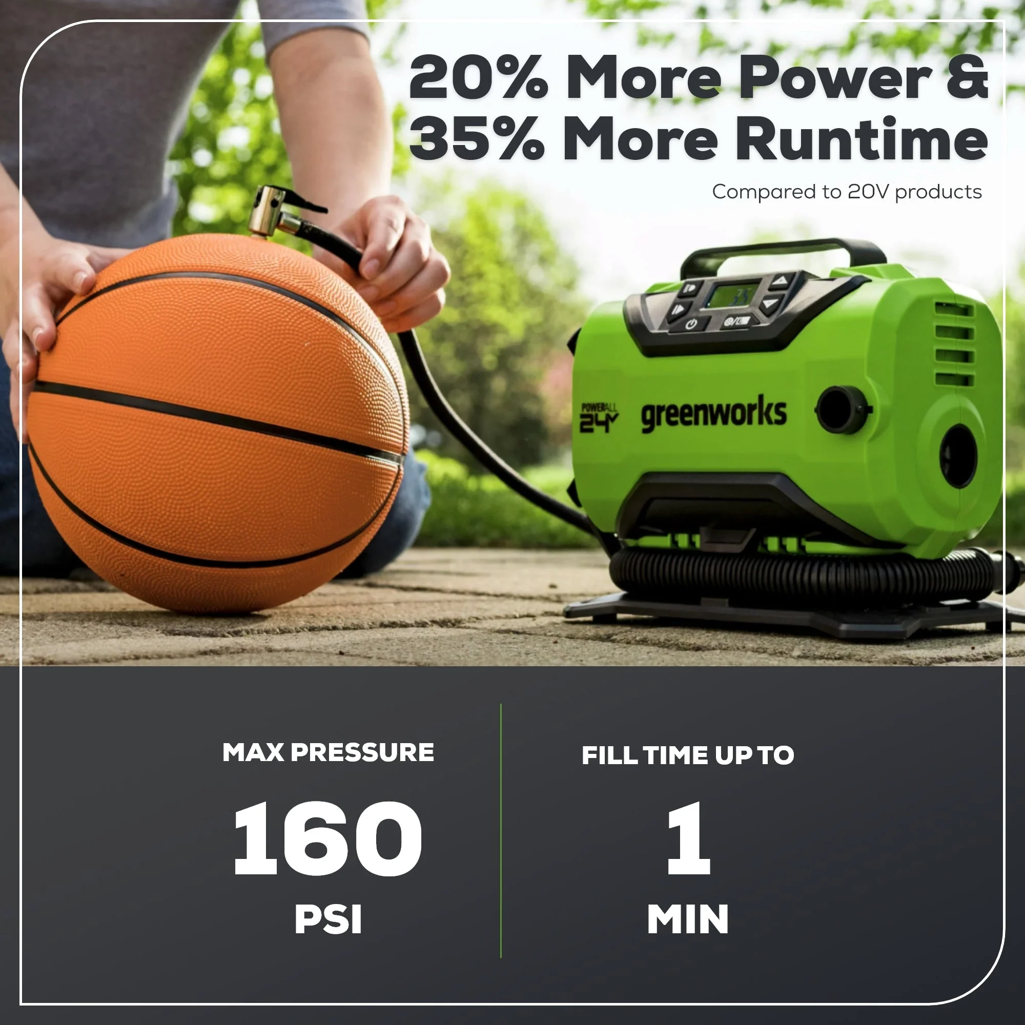 24V Cordless Battery Inflator (Tool Only) - Image 3