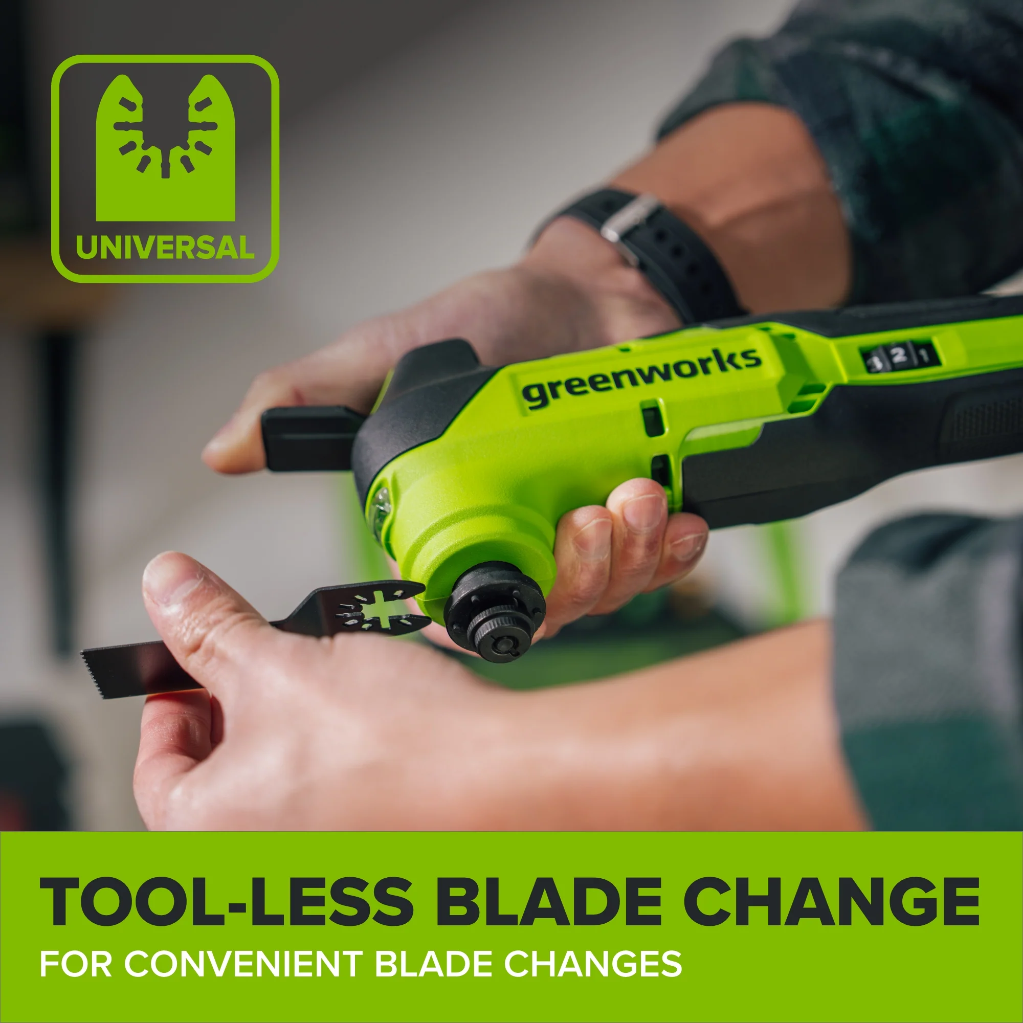 24V PowerAll 3.2˚ Oscillating Multi-Tool, with Plunge Cut Blade, Scraper Blade, Flush Cut Blade, Sanding Plate, (9) Sanding Pads - Image 10