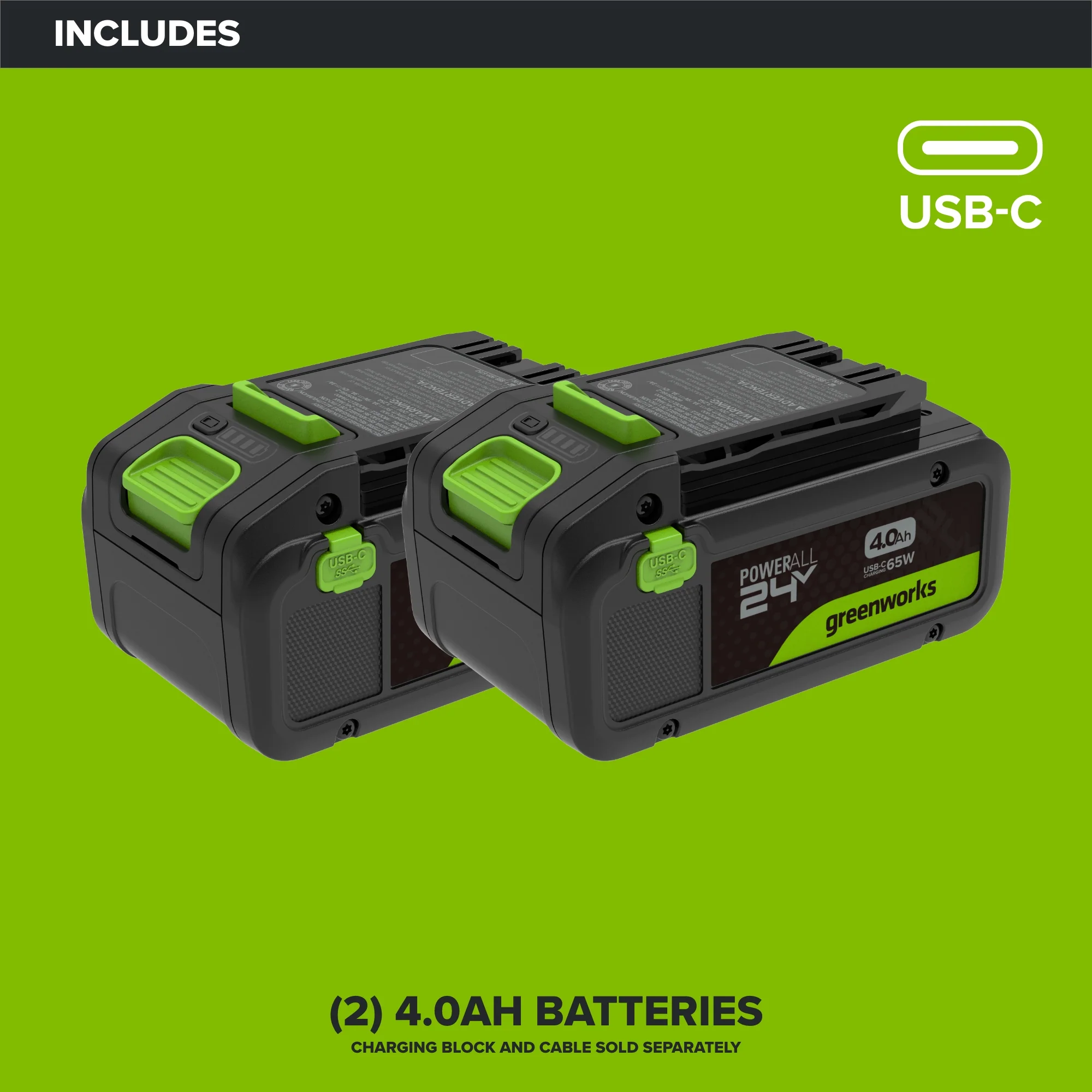 24V PowerAll High Power 4.0 Ah Battery (2-Pack) - Image 2