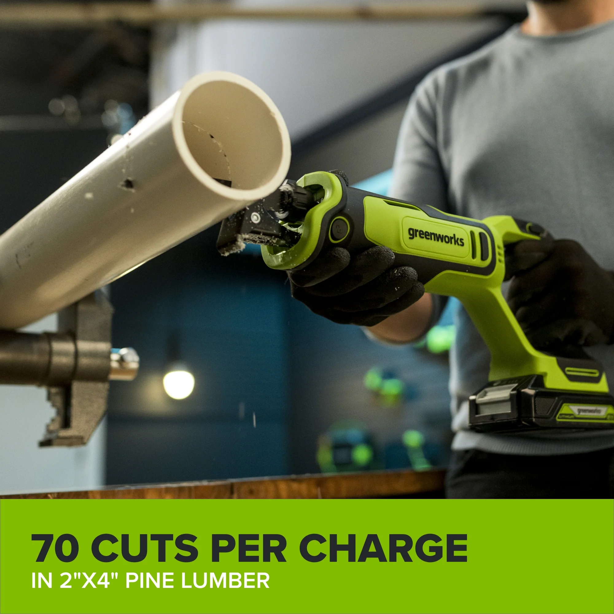 24V PowerAll 1-1/4" Reciprocating Saw with Blade, 2.0 Ah USB-C Battery and 30W USB-C Fast Charger,3,200 SPM - Image 9