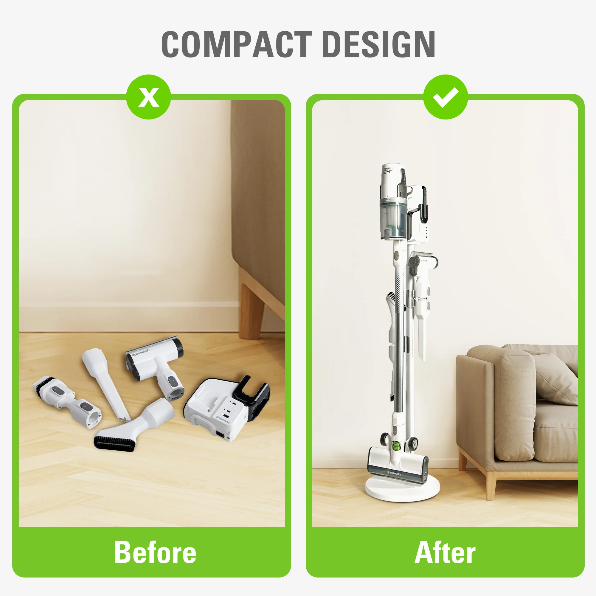 24V Stick Vacuum Stand - White - Image 5
