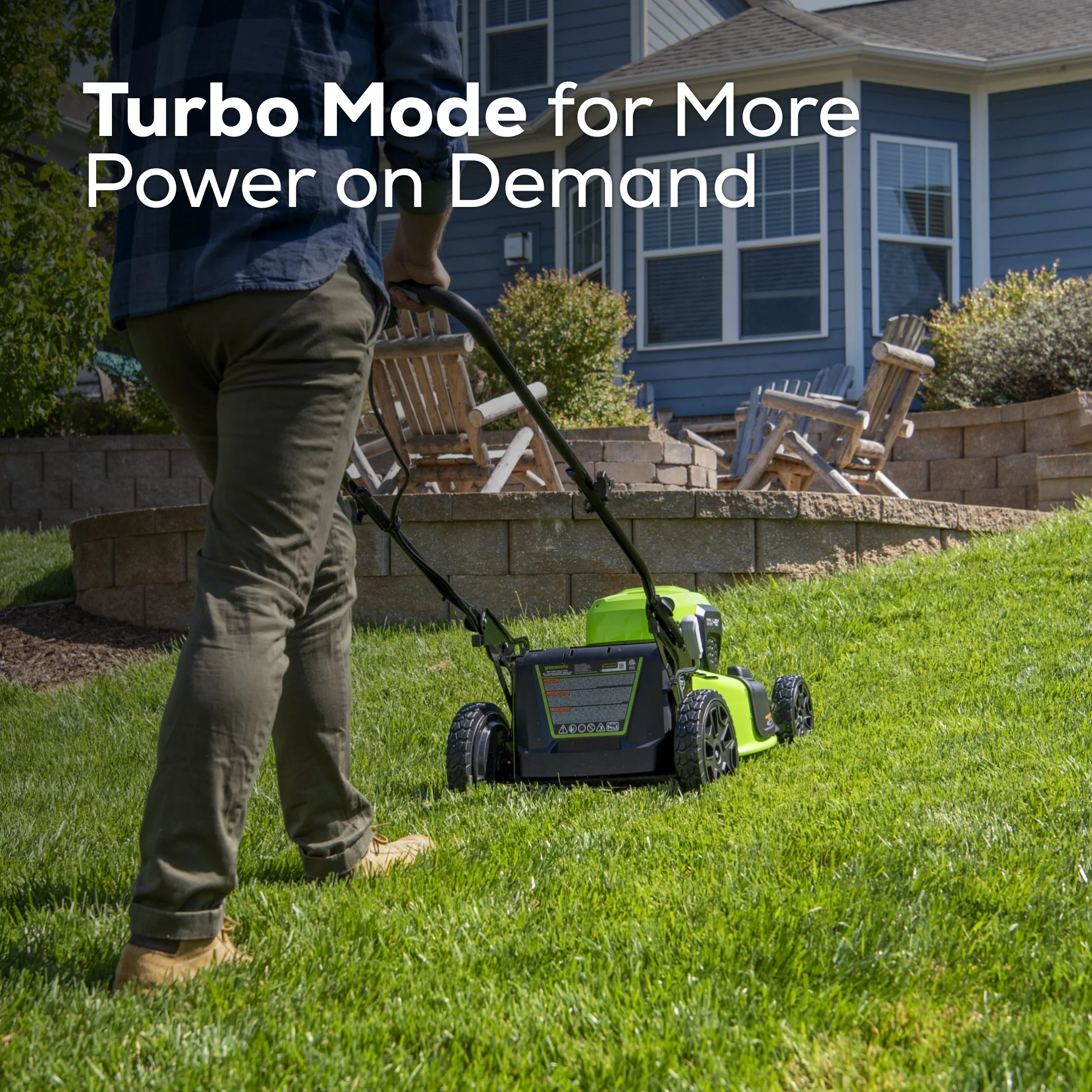 48V (24V x 2) 20" Cordless Battery Push Mower: (2) 4.0 Ah USB Batteries and Dual-Port Rapid Charger, LM2002 - Image 9