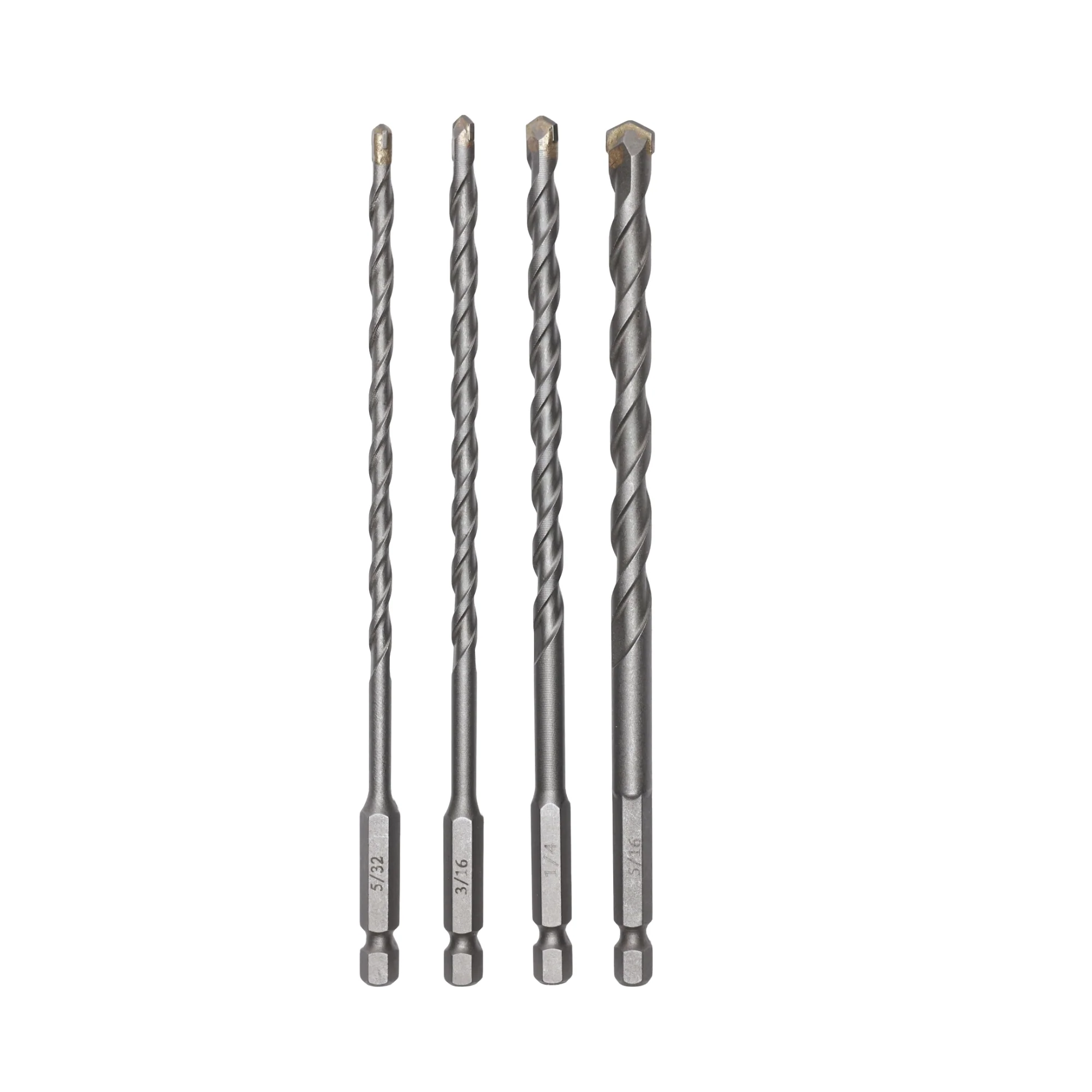 4-PC Hex Shank Masonry Drill Bit Set