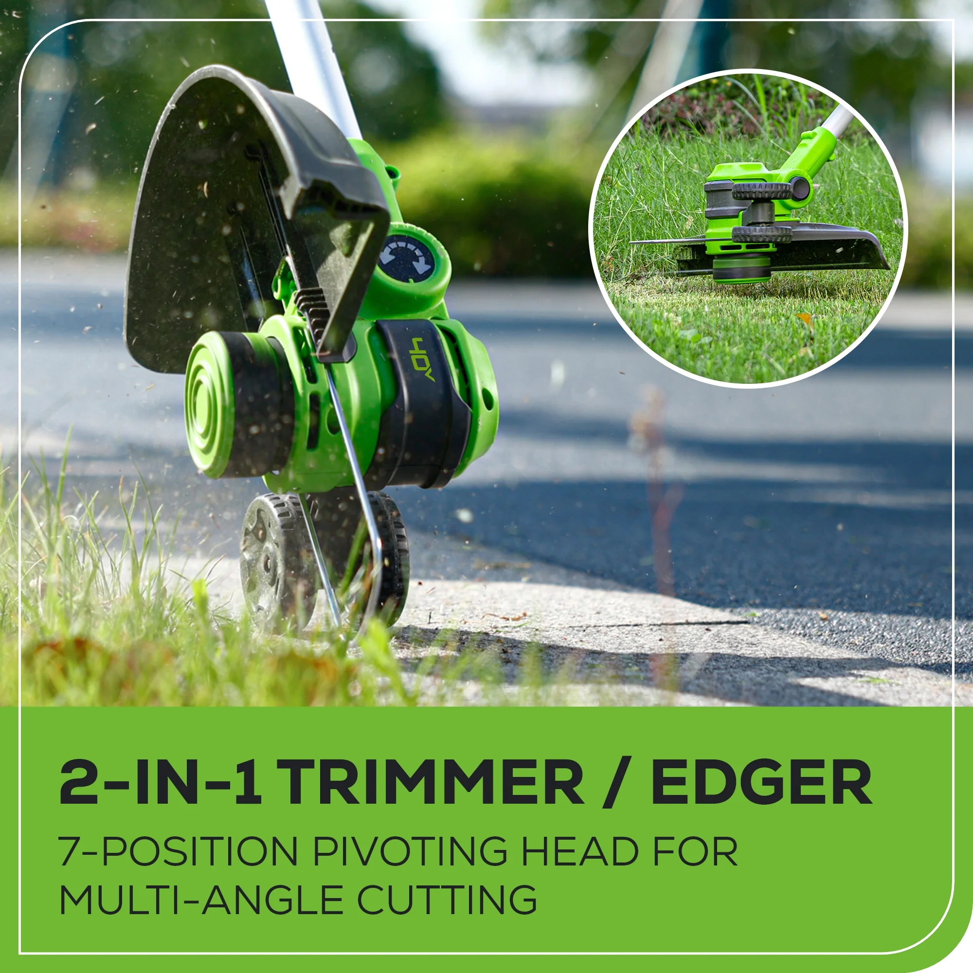 40V 13" Gen 2 Cordless Battery String Trimmer / Edger: 2.0 Ah USB Battery and Charger - Image 6