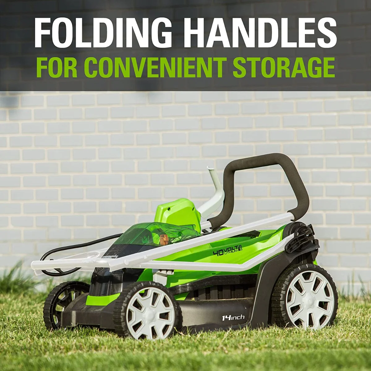 40V 14" Cordless Battery Push Lawn Mower: 4.0 Ah Battery and Charger, LM1404 - Image 9