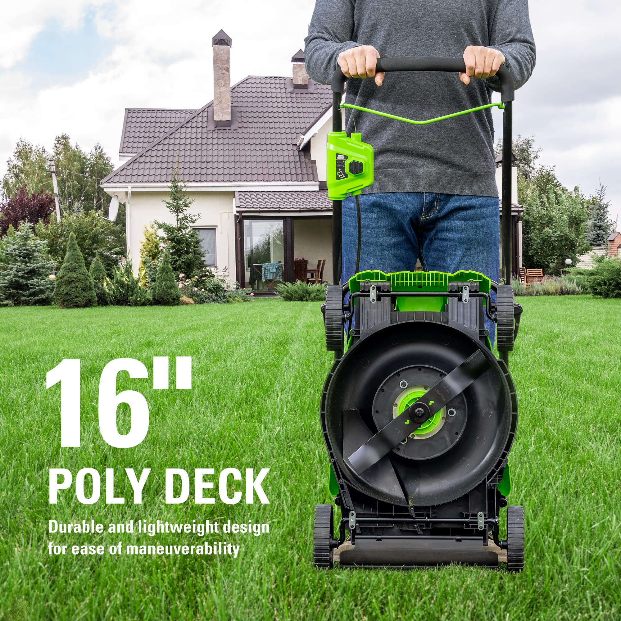 40V 16" Cordless Battery Push Mower 3pc Combo Kit, 4Ah Battery, 2Ah Battery and Charger - Image 6