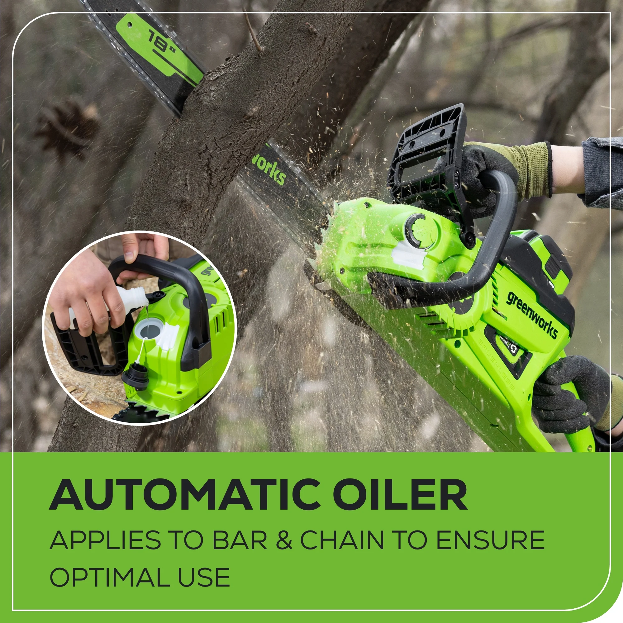 40V 18" Cordless Battery BL Chainsaw (Tool Only) - Image 7