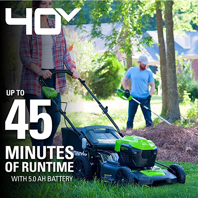 40V 21" Cordless Battery Brushless Push Lawn Mower: 5.0 Ah USB Battery and Charger, LM2104 - Image 5