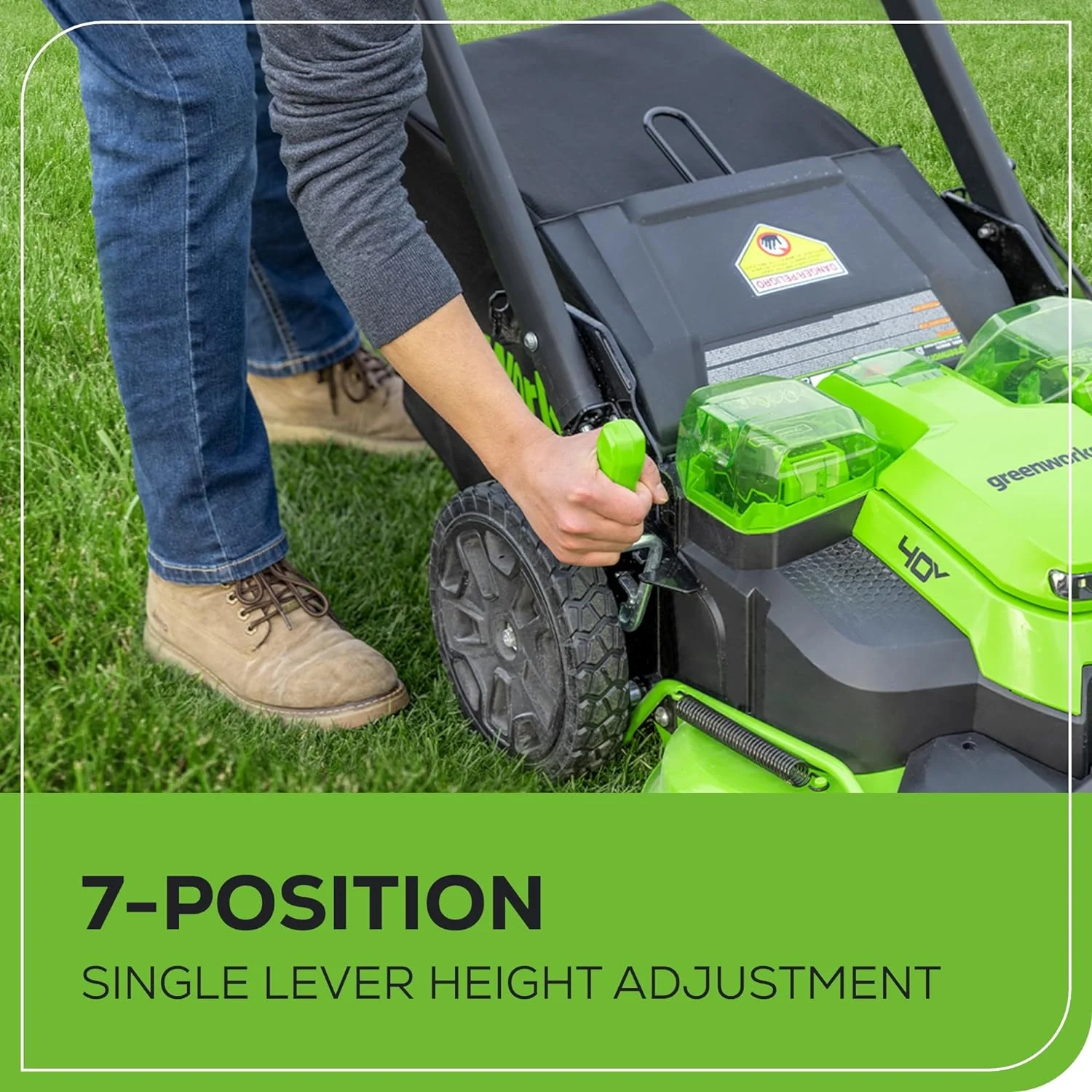 40V 25" Cordless Battery Brushless Dual Blade Self-Propelled Lawn Mower: (2) 4.0 Ah Batteries and Dual-Port Charger, LM2504S - Image 7