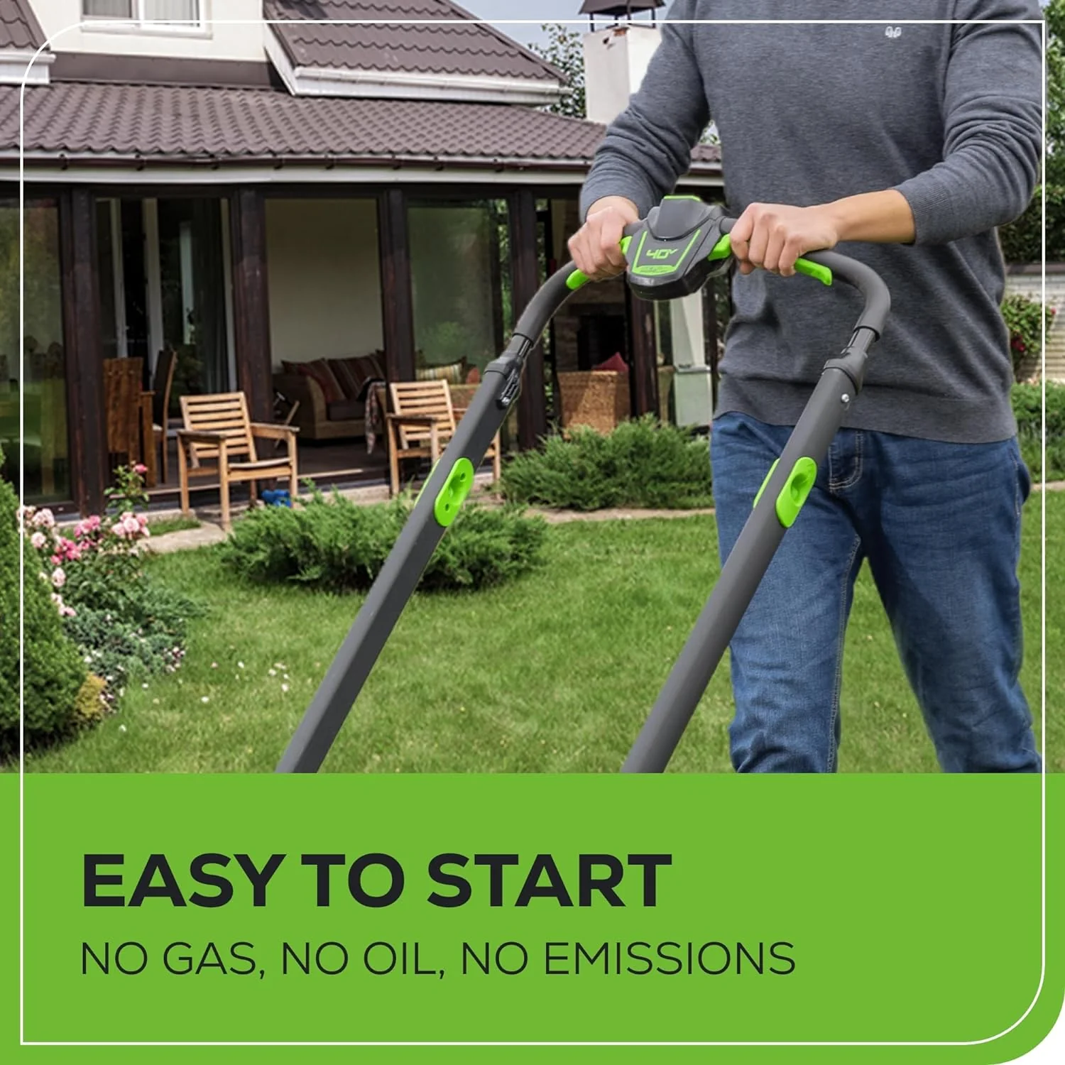 40V 25" Cordless Battery Brushless Dual Blade Self-Propelled Lawn Mower: (2) 4.0 Ah Batteries and Dual-Port Charger, LM2504S - Image 8