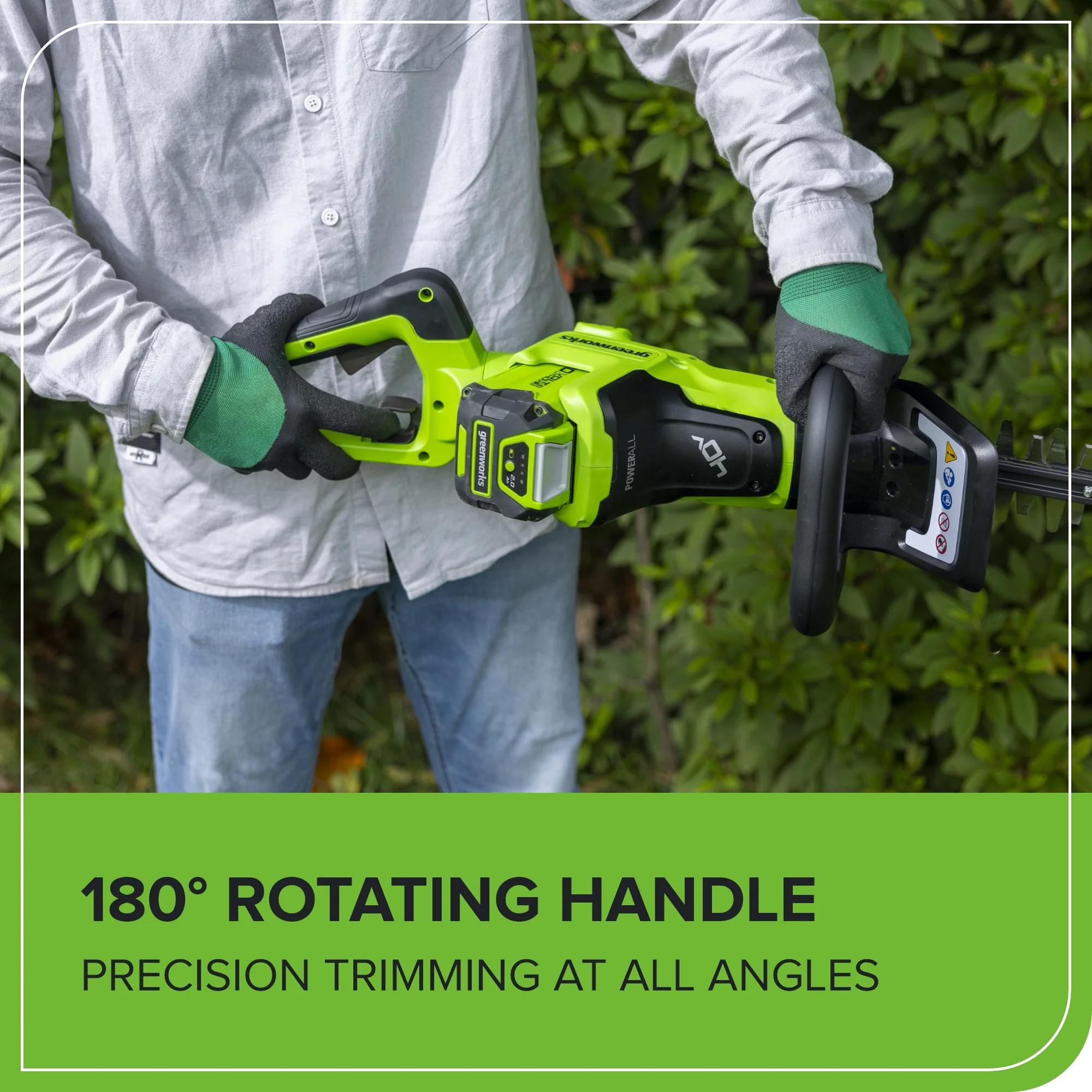 40V 26" Cordless Battery Hedge Trimmer: 2.0 Ah Battery and Charger - Image 10