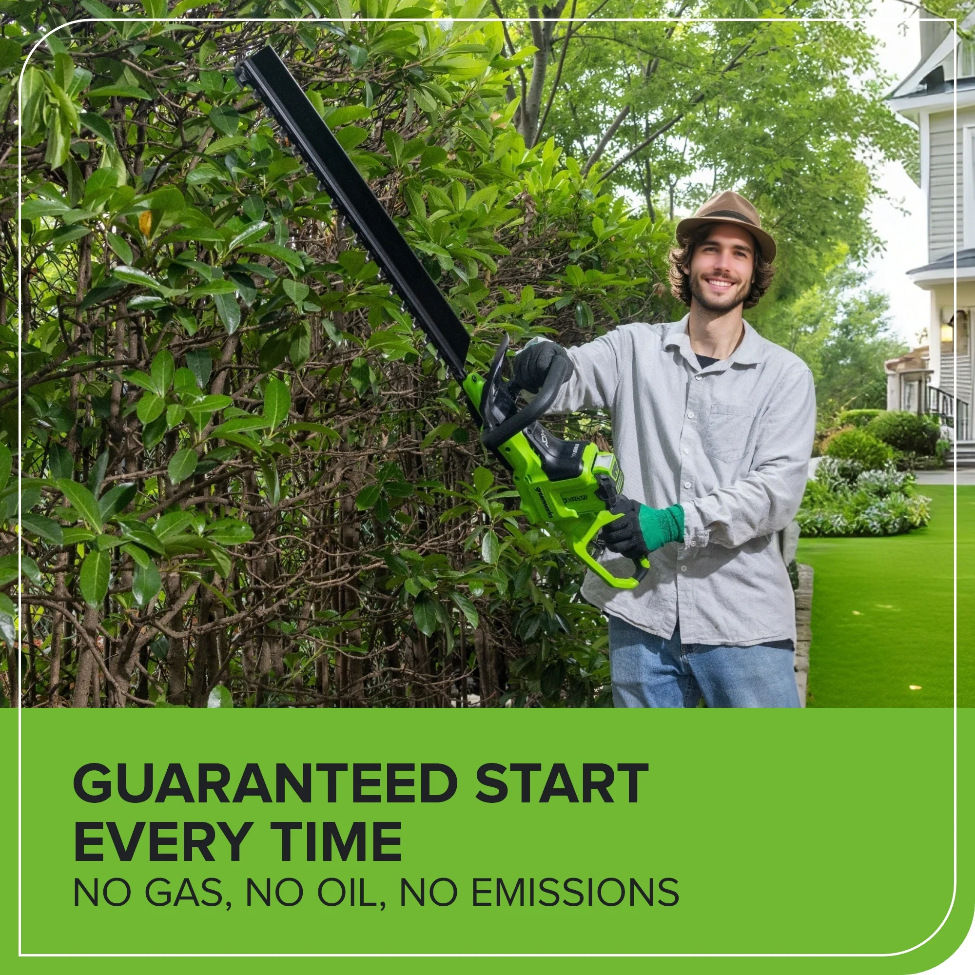 40V 26" Cordless Battery Hedge Trimmer: 2.0 Ah Battery and Charger - Image 5