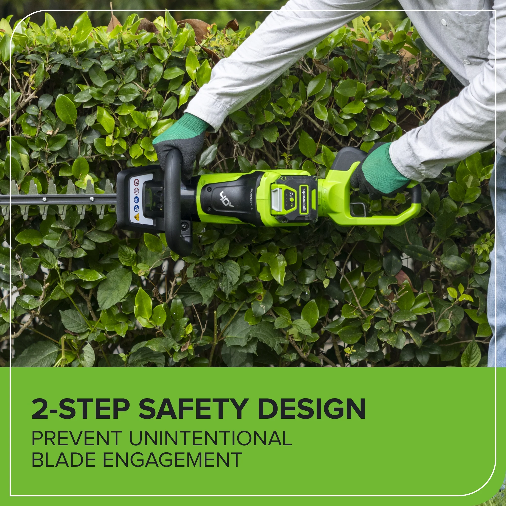 40V 26" Cordless Battery Hedge Trimmer: 2.0 Ah Battery and Charger - Image 8