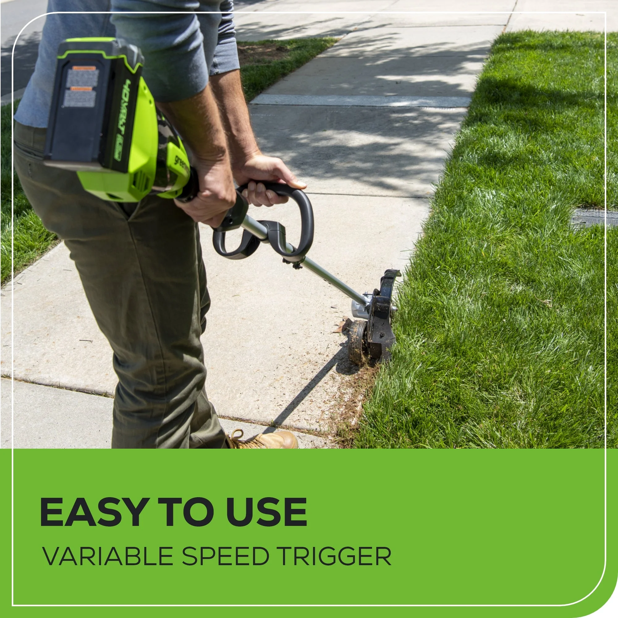 40V 8" Cordless Battery Edger and 12" String Trimmer Combo Kit w 4.0 Ah Battery and Charger - Image 7
