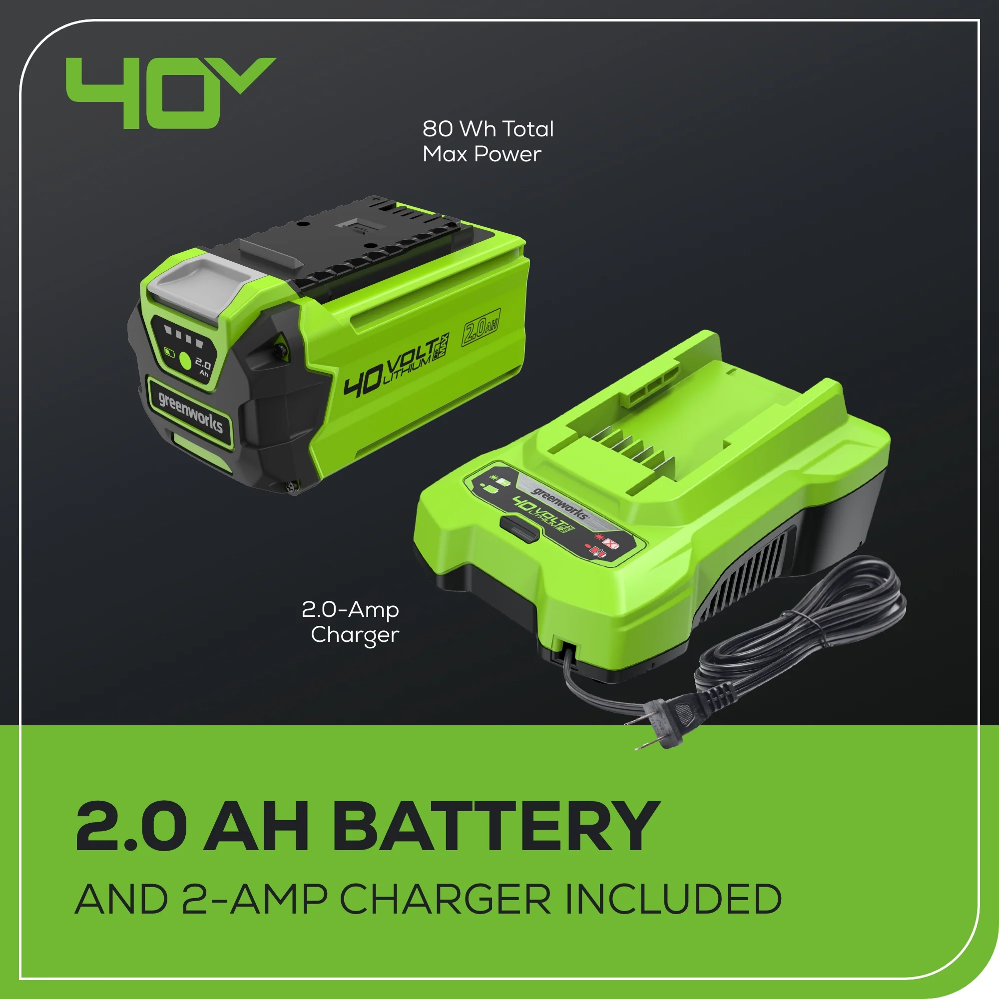 40V 8" Cordless Battery Pole Saw: 2.0 Ah Battery and Charger - Image 9