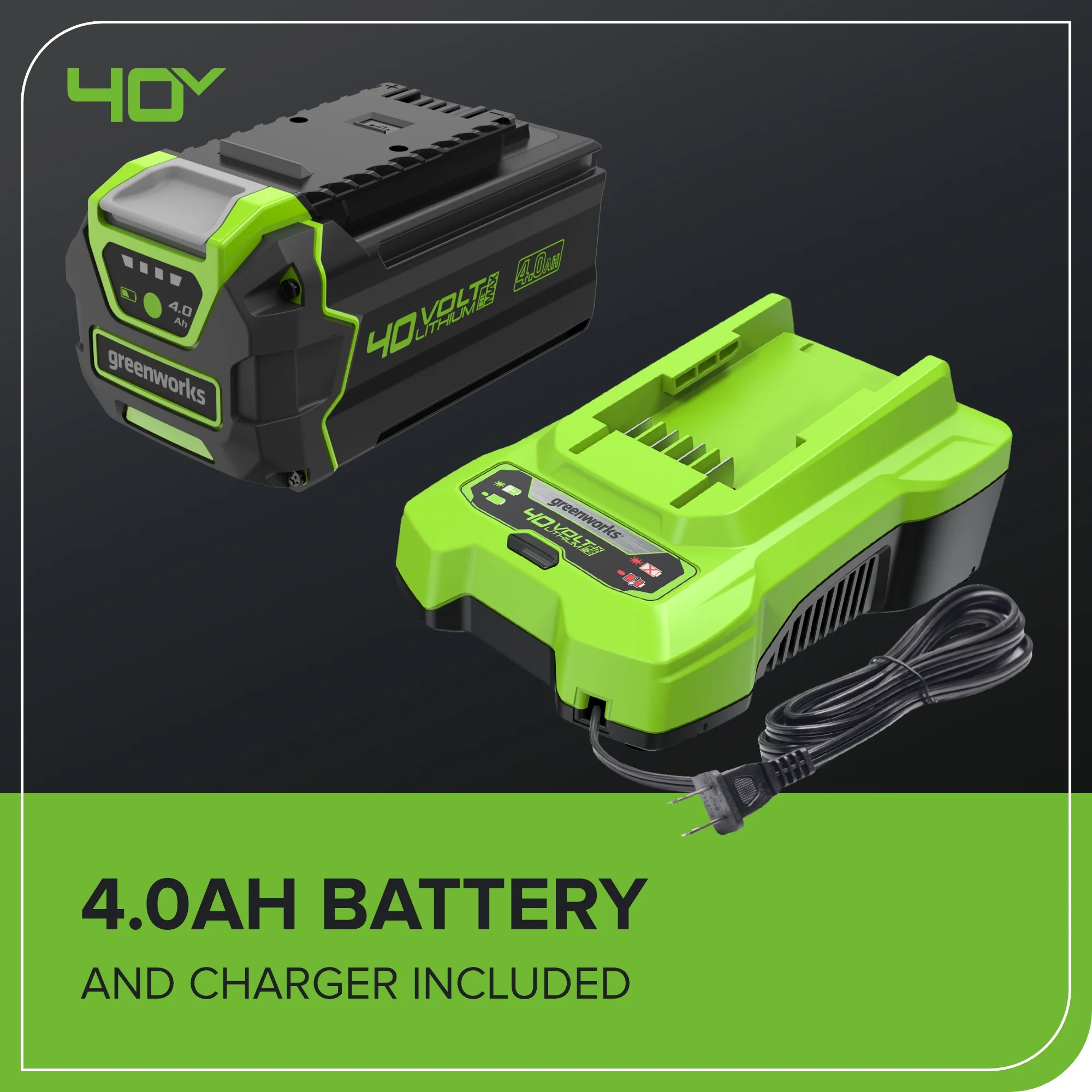 40V 550 CFM Cordless Battery Leaf Blower w/ 4.0 Ah Battery & Charger - Image 10
