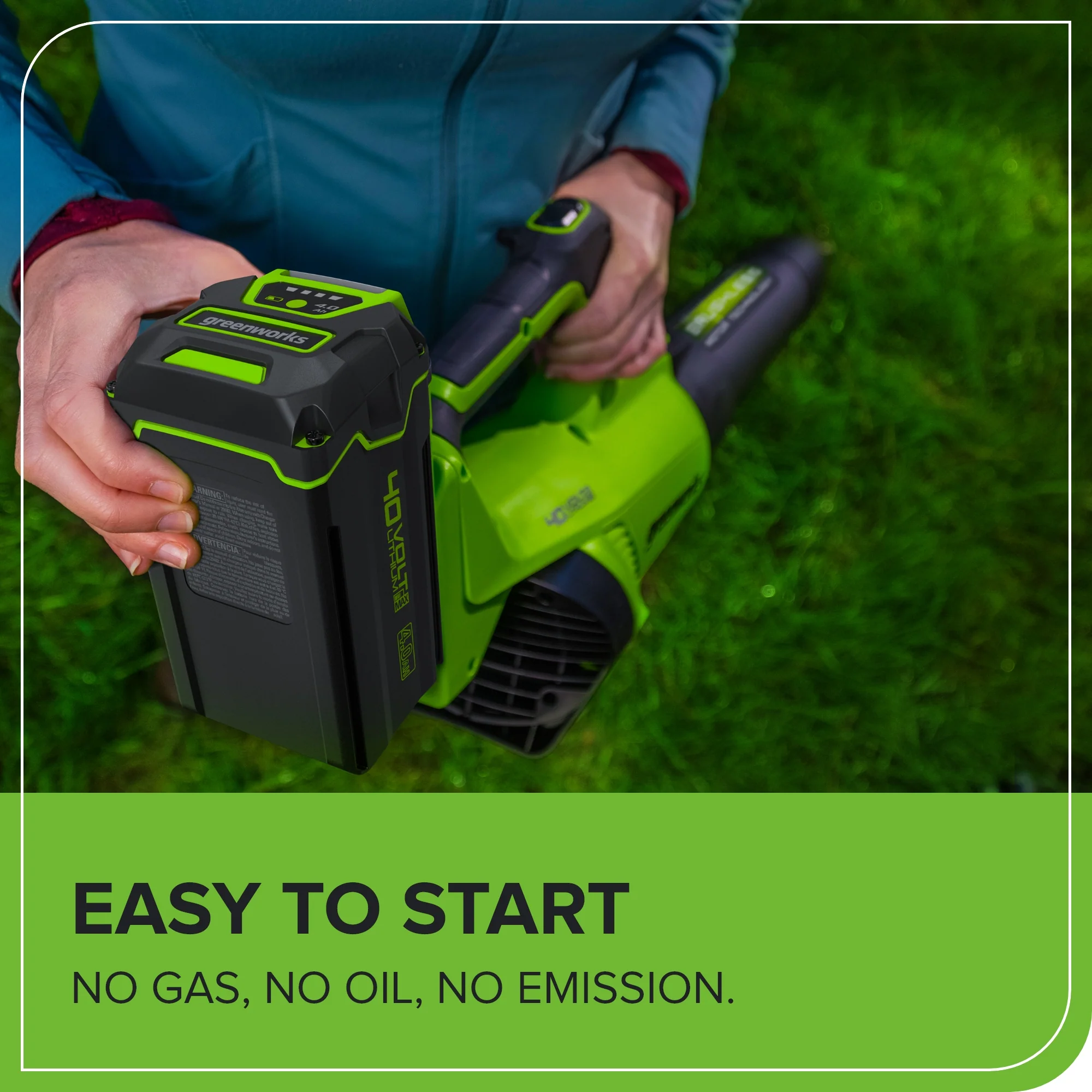 40V 550 CFM Cordless Battery Leaf Blower w/ 4.0 Ah Battery & Charger - Image 7