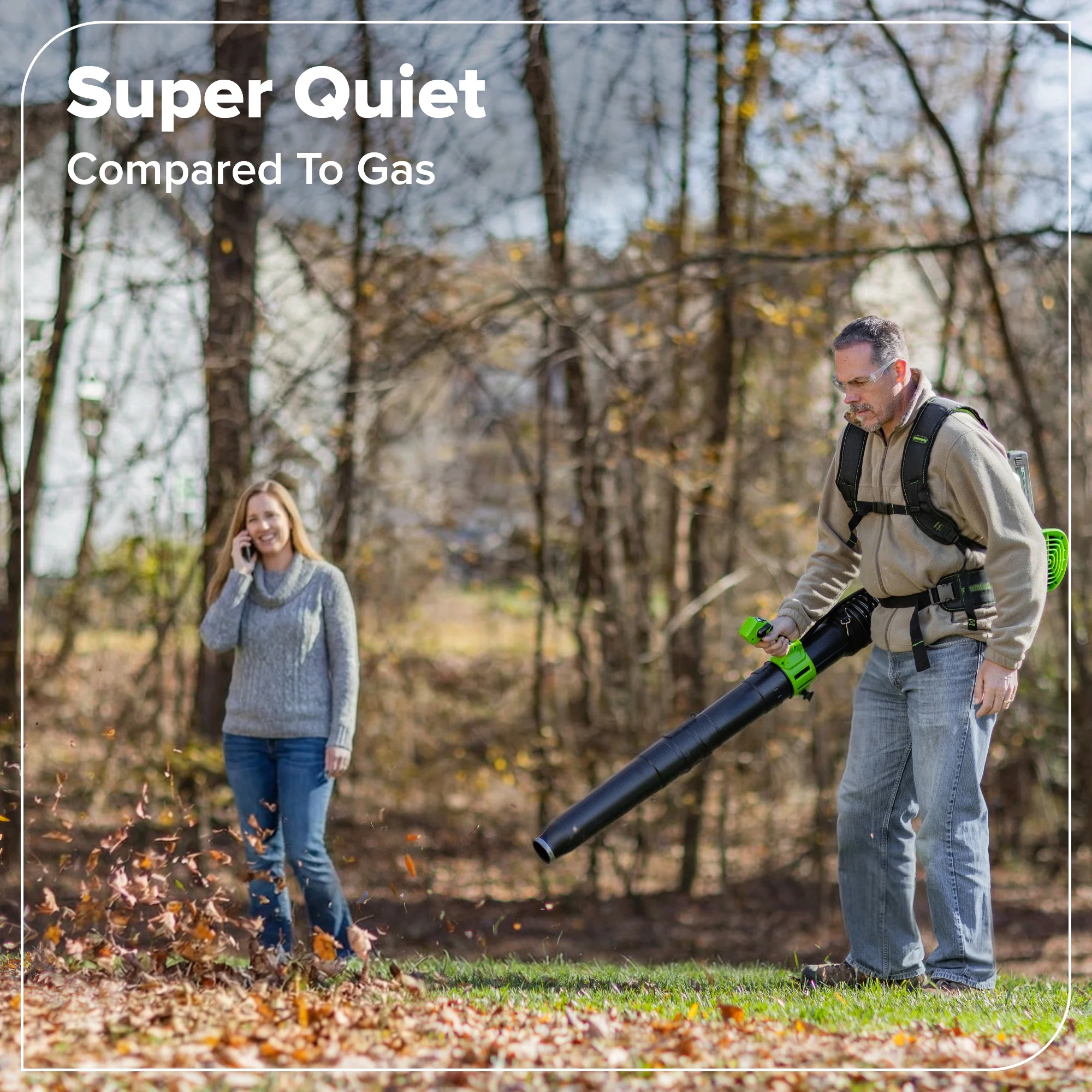 48V (24V x 2) 730 CFM Cordless Battery Dual-Port Backpack Blower: (2) 8.0 Ah Battery, 100W Charger and (2) 3-Ft Cables - Image 11