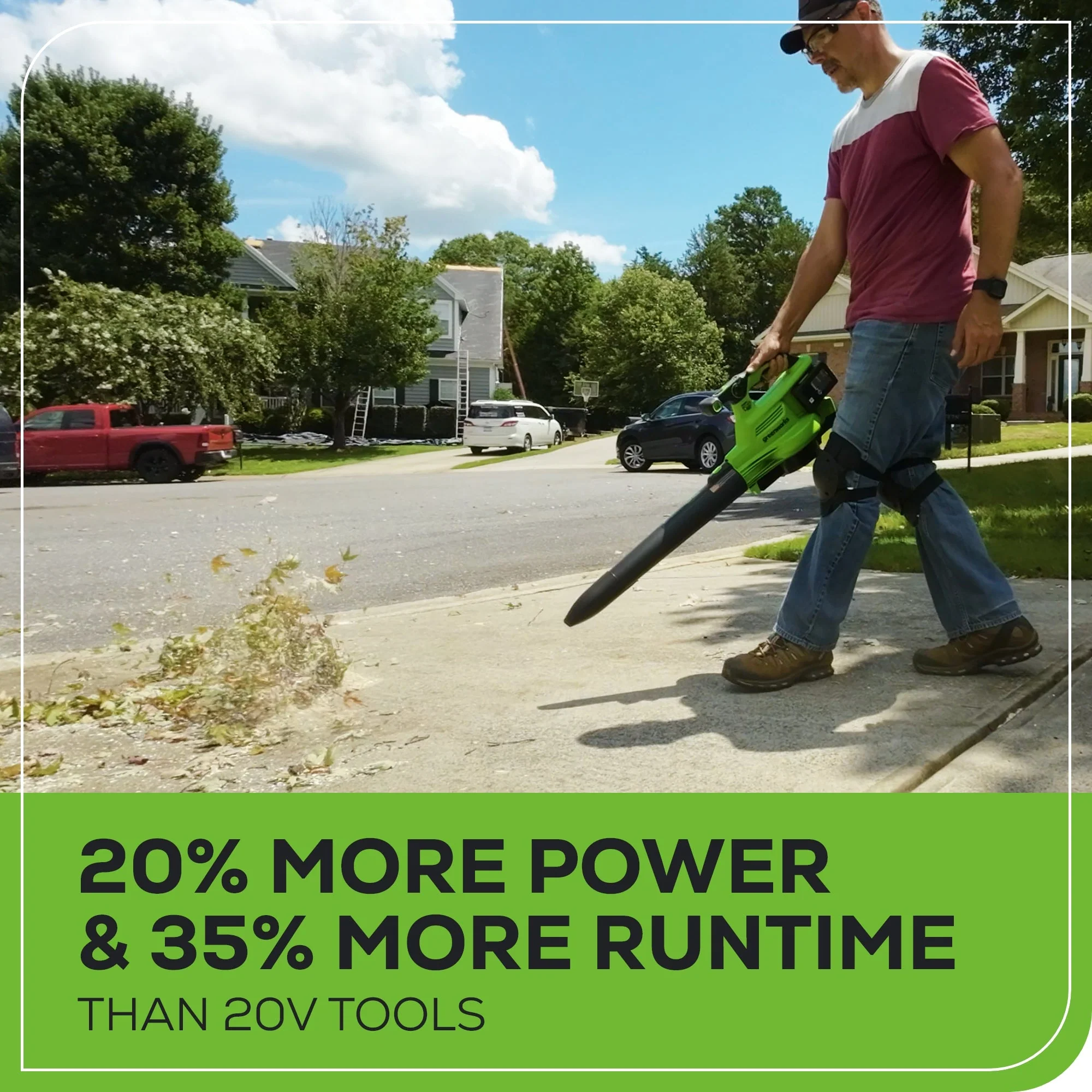 48V (24V x 2) 520 CFM Cordless Battery BL Leaf Blower/Vacuum: (2) 4.0 Ah Battery and Dual-Port Charger - Image 10