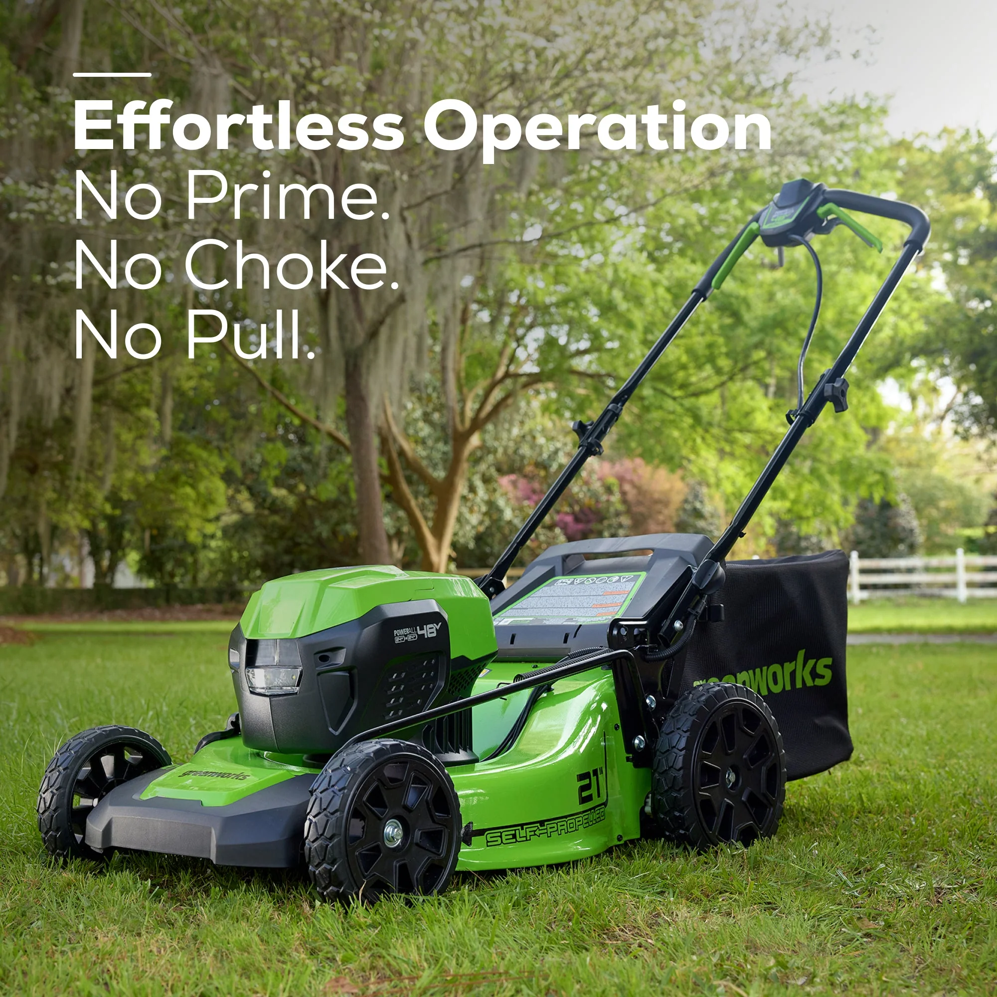 48V (24V x 2) 21" Cordless Battery Self-Propelled Lawn Mower w/ Two (2) 5.0Ah USB Batteries & Dual Port Charger, LM2112S - Image 8