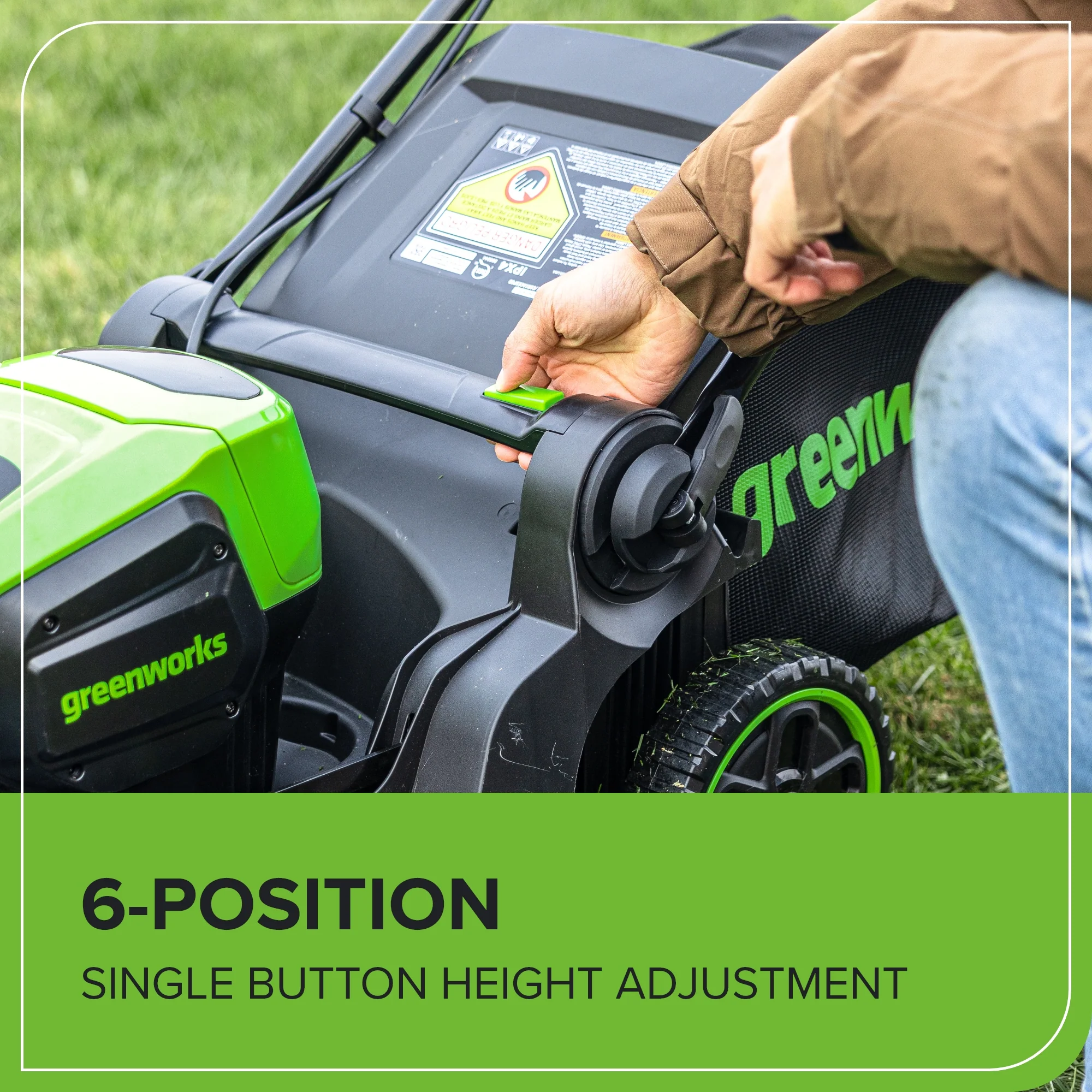 60V 17" Cordless Battery Push Lawn Mower: 4.0 Ah Battery and Charger, LM1716 - Image 7