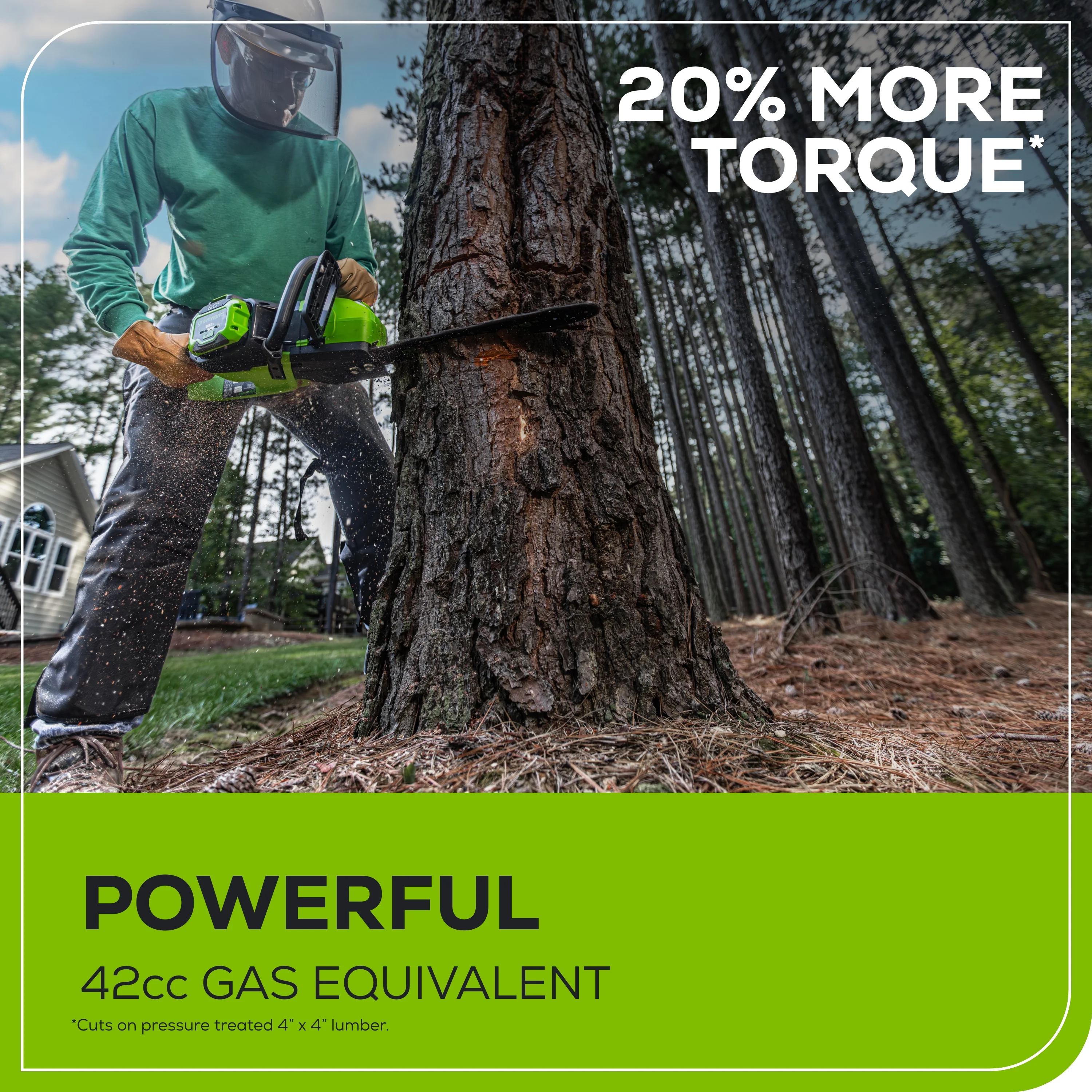 60V 18"Cordless Battery 2.0 kW Chainsaw and Hard Case, 4Ah Battery and Charger - Image 5