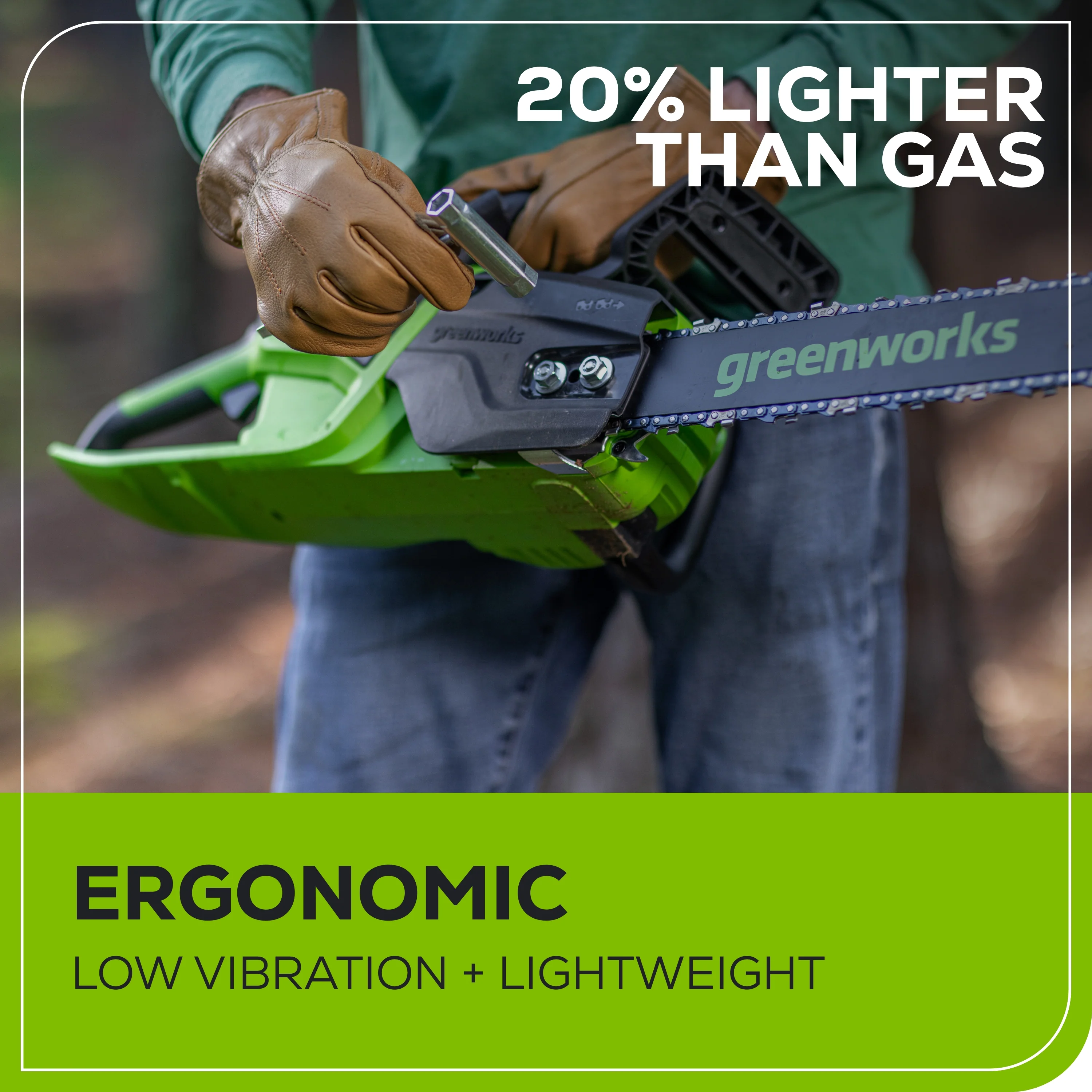 60V 18"Cordless Battery 2.0 kW Chainsaw and Hard Case, 4Ah Battery and Charger - Image 6