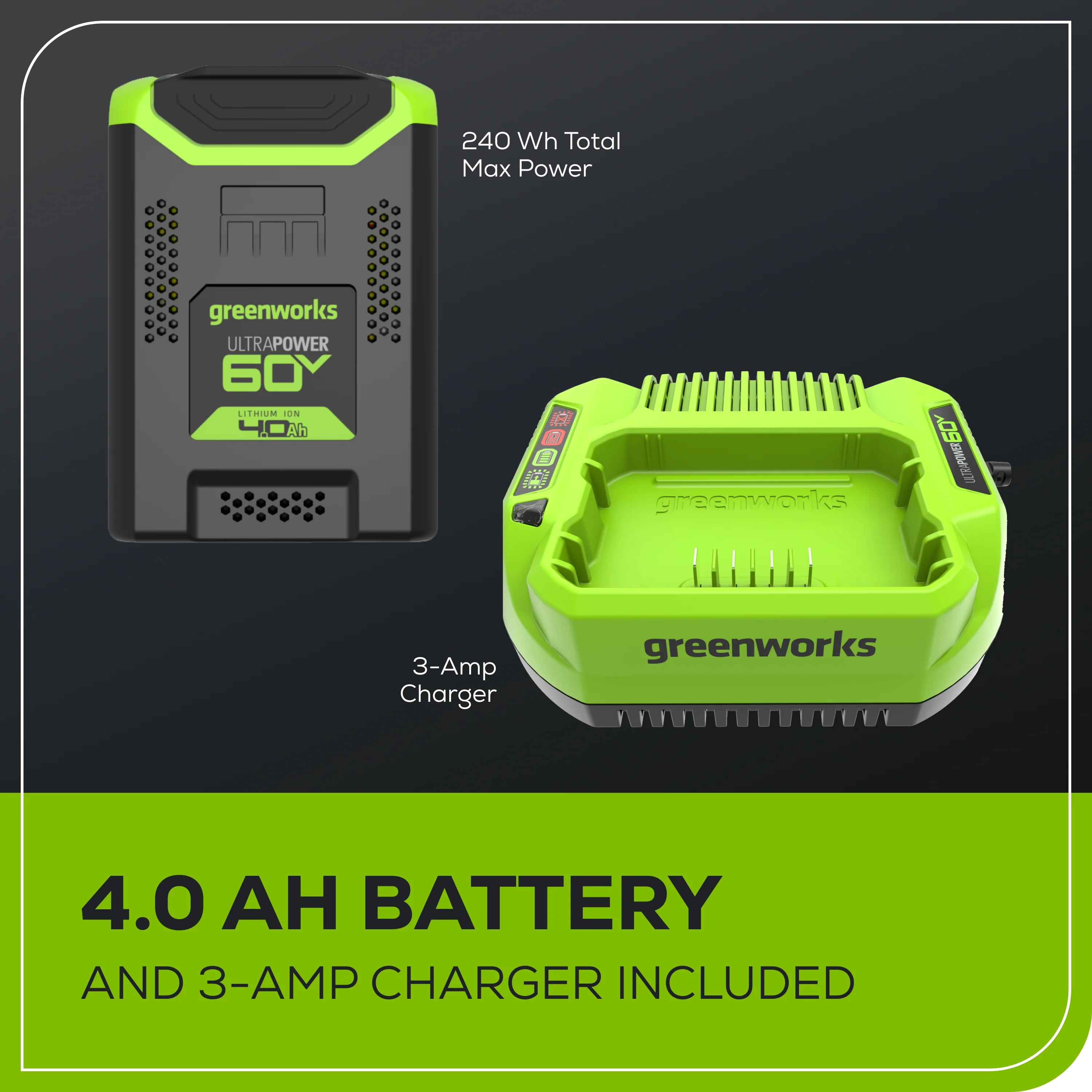 60V 18"Cordless Battery 2.0 kW Chainsaw and Hard Case, 4Ah Battery and Charger - Image 9