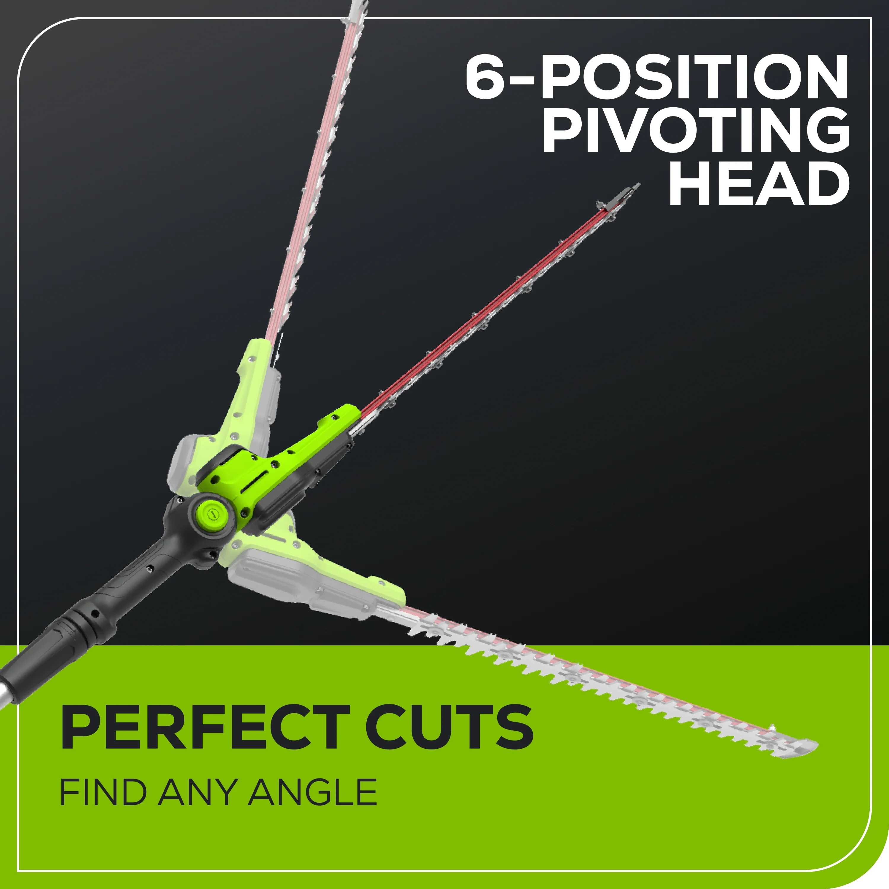 60V 20" 6-position Cordless Battery Pole Hedge w/ 2Ah Battery and 3A Charger - Image 5